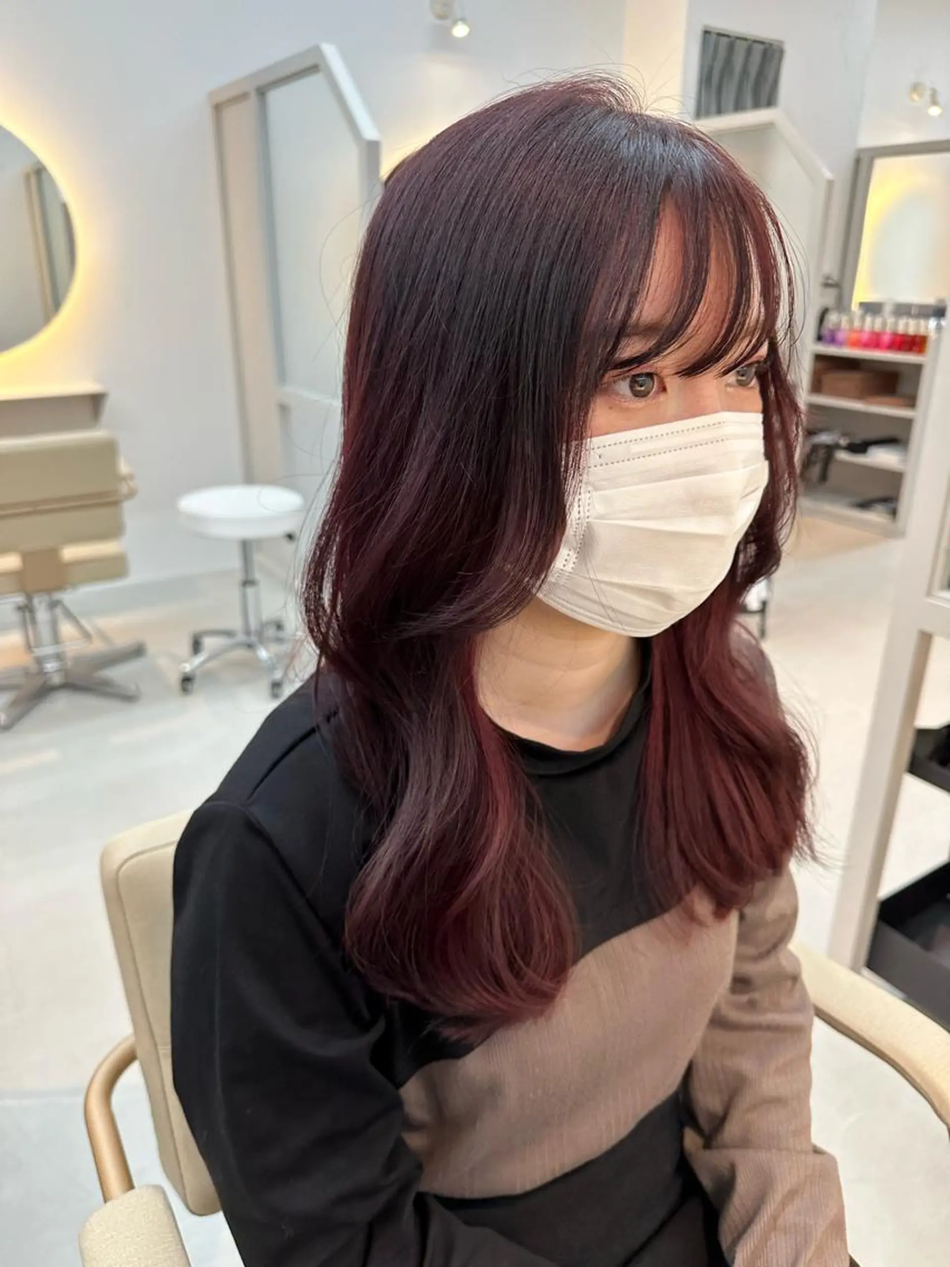 ミディアム ヘアカラー トリートメント 池村 美月のヘアスタイル