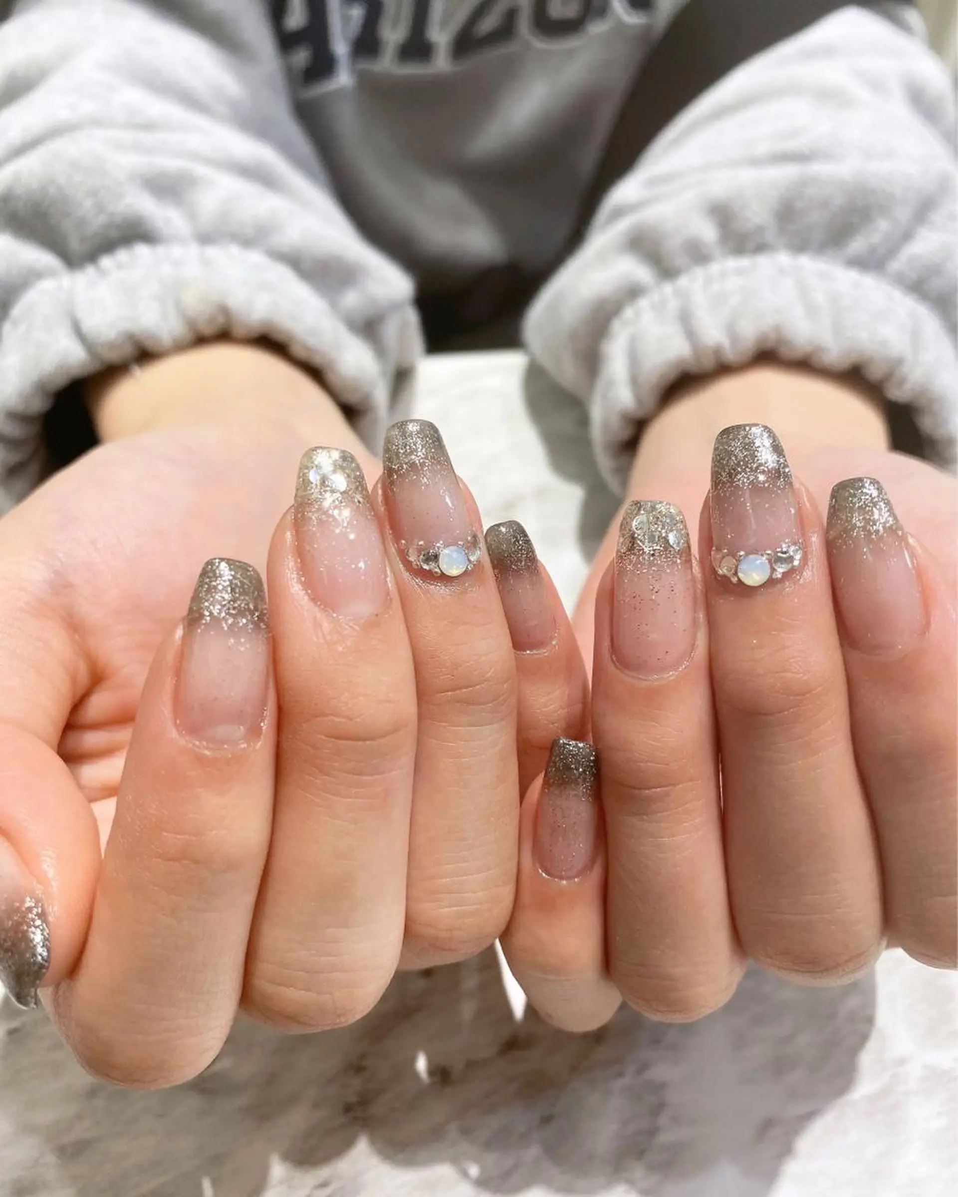 ネイル ラメ(グリッター) ハンドネイル フットネイル ハンドケア nail salon  AlgeTy所属・✴︎:.｡. MAKI.｡.:✴︎のネイルデザイン