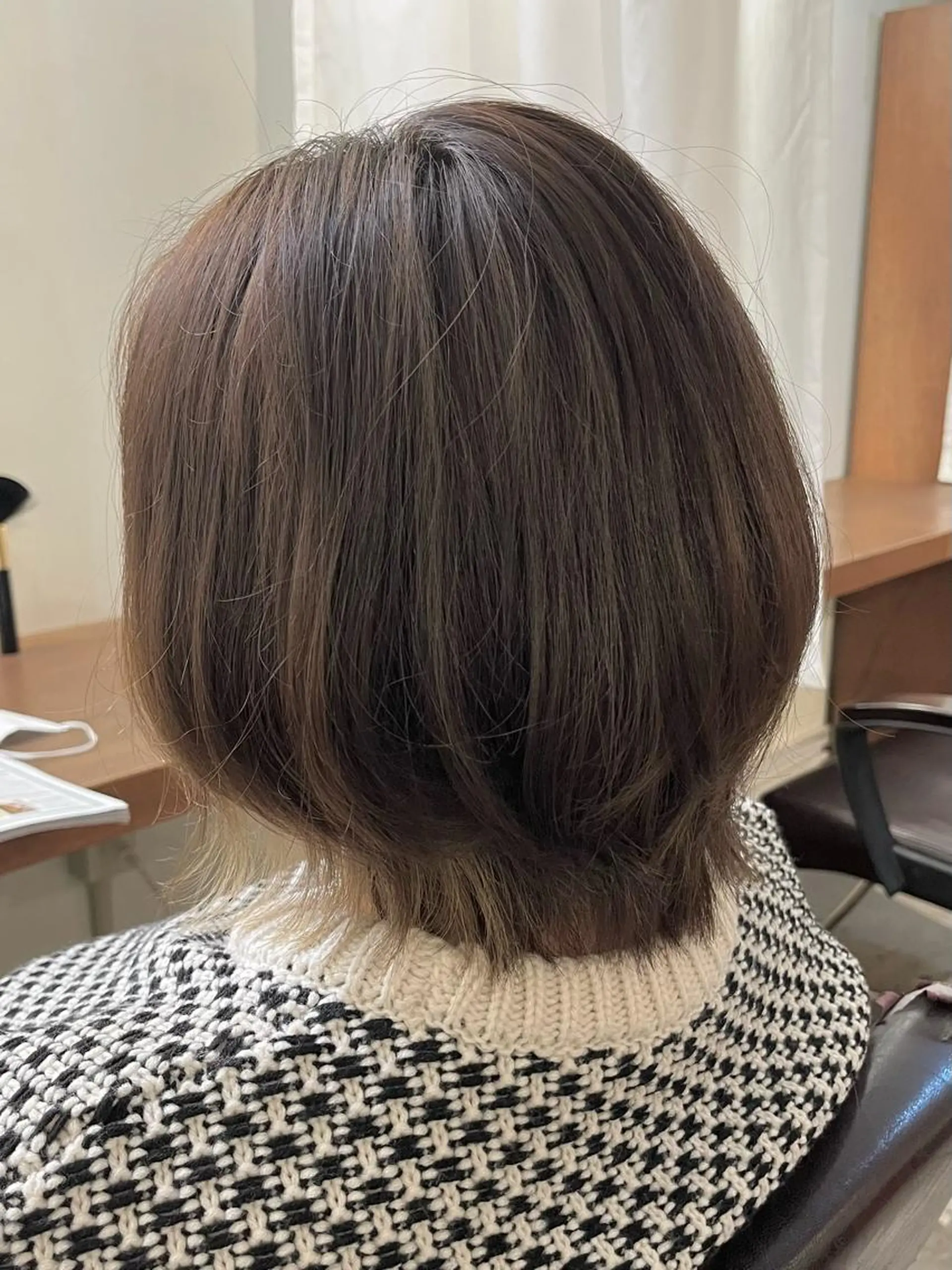 ミディアム カラー ボブレイヤー ボブ レイヤーカット ヘアカラー FUJINO RYOのヘアスタイル