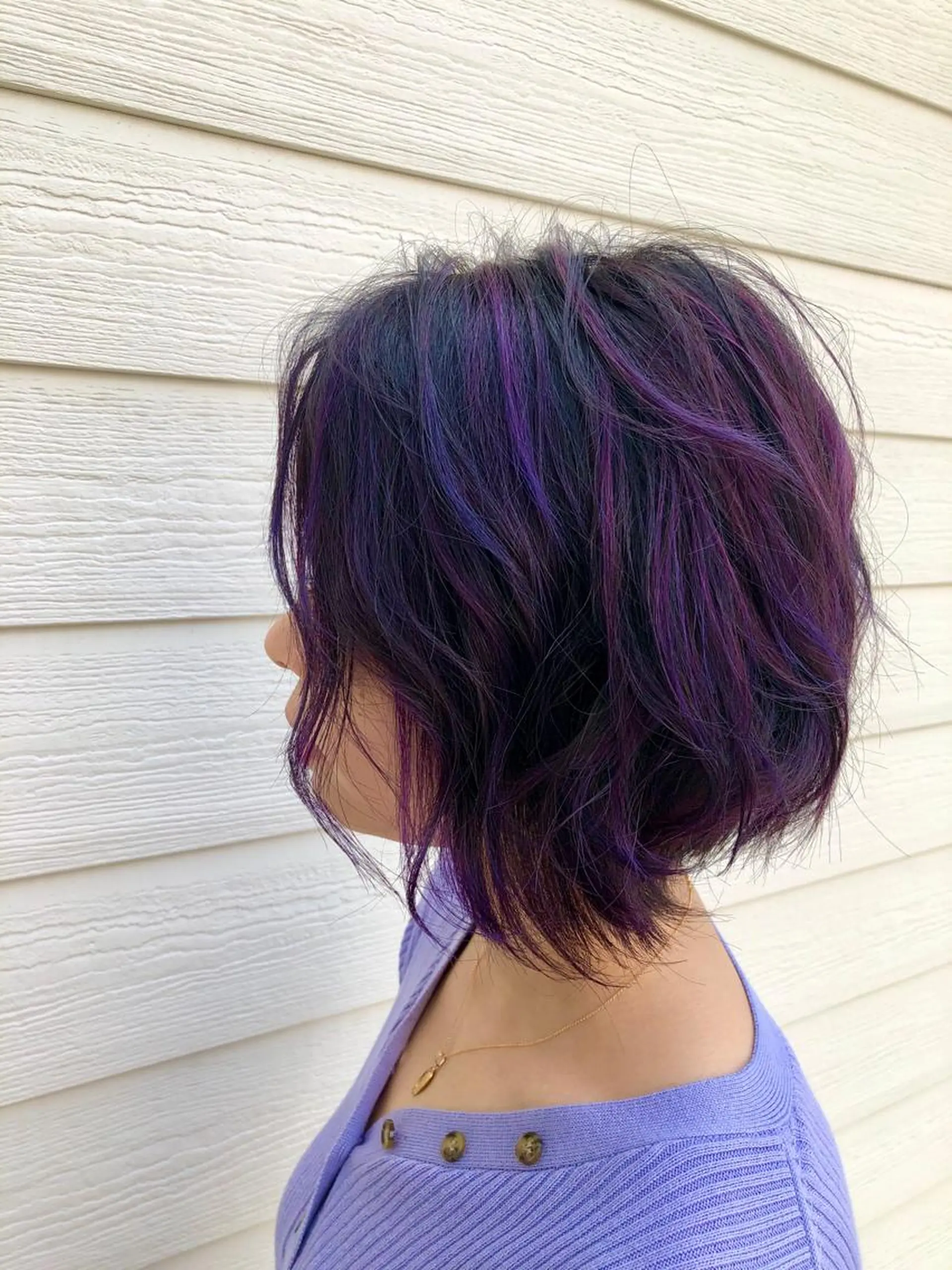 ミディアム カラー ブルーカラー ブルーパープル グラデーションカラー ハイライトカラー パープルカラー ヘアカラー トリートメント RUBEUS【ルベウス】所属・✨艶々カラー🎨 杉本賢人のヘアスタイル