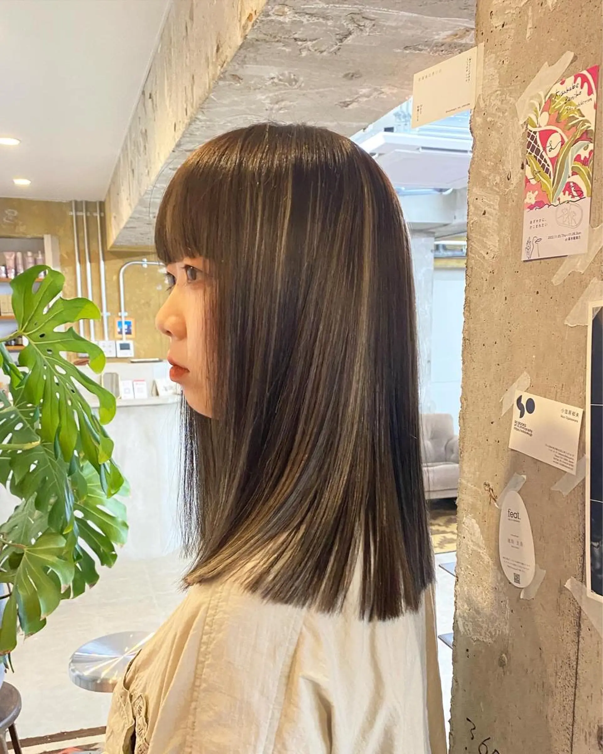 セミロング ヘアカラー Agu  hair rupia 金沢店所属・金沢美容室/ 艶髪/夜営業/JINのヘアスタイル