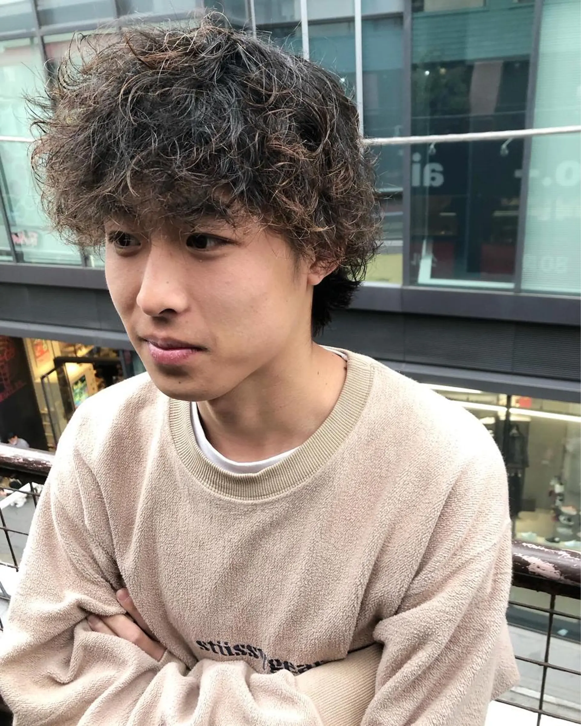 パーマ ヘアアレンジ メンズ カット パーマ トリートメント ヘアセット 栗原 侑也のヘアスタイル