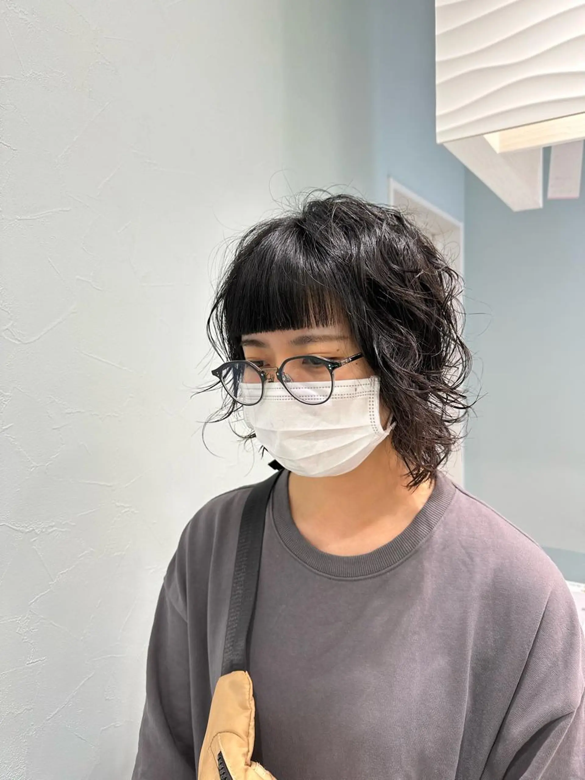 ミディアム パーマ カット パーマ トリートメント 中川 茜里のヘアスタイル