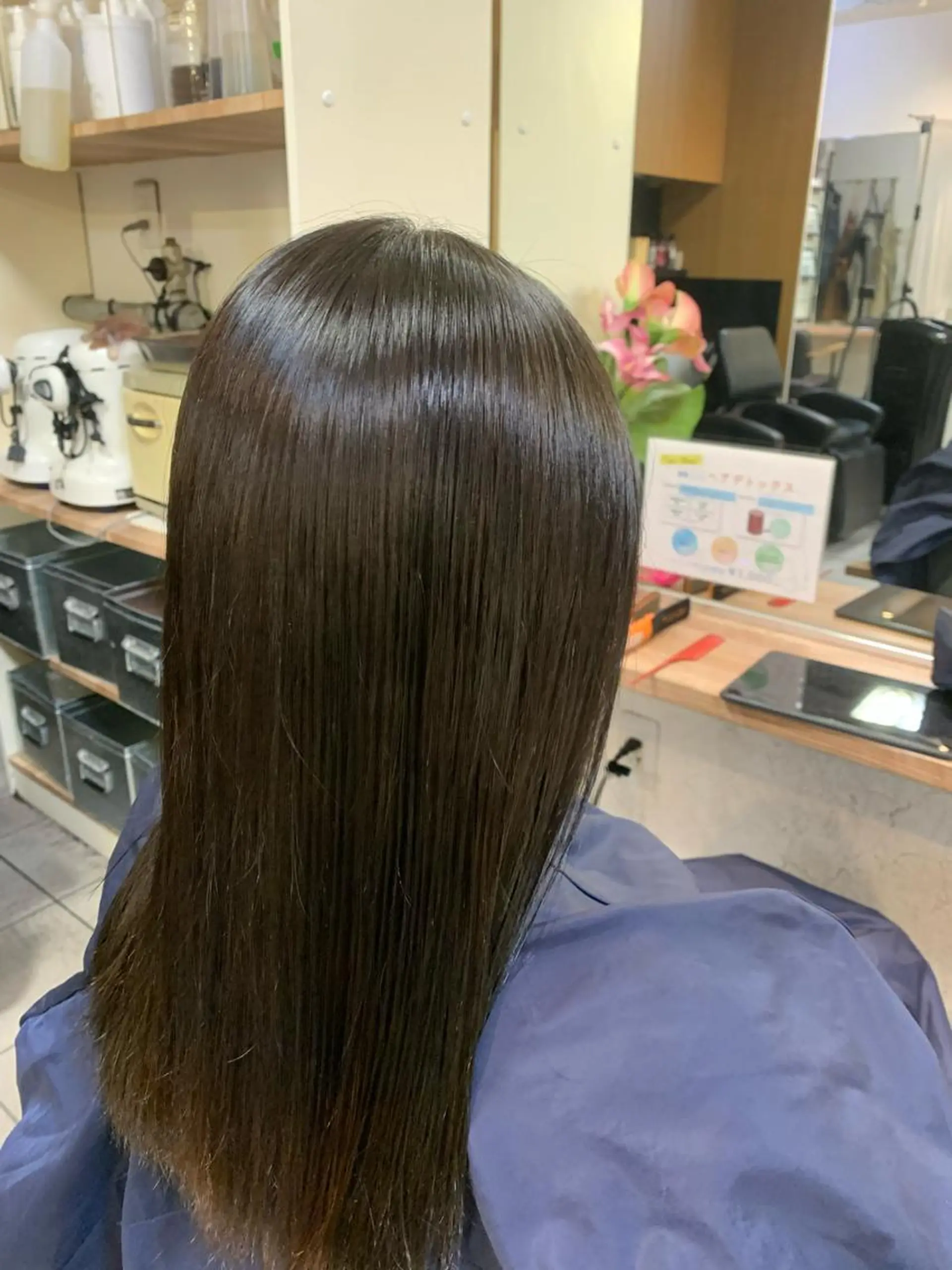 セミロング トリートメント 縮毛矯正 トリートメント 髪質改善ストレート/ ブリーチ／渋谷　福田のヘアスタイル