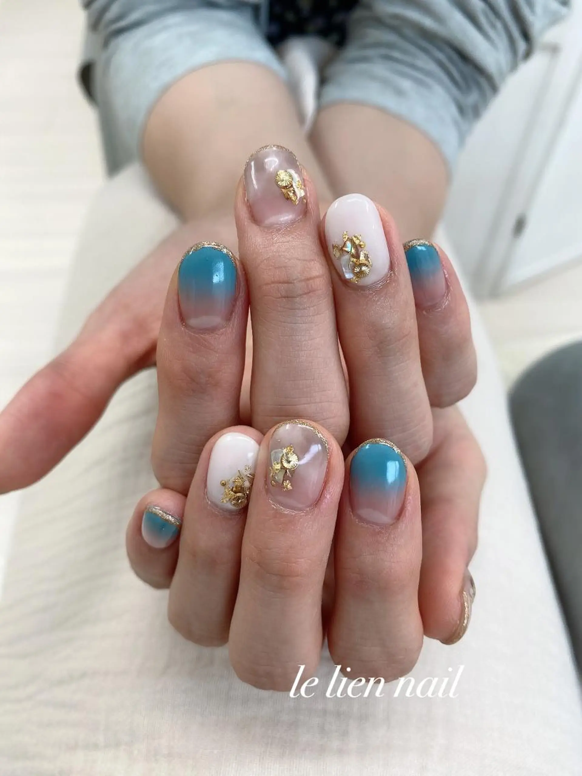 ネイル アートネイル 夏ネイル ハンドネイル le lien nailのネイルデザイン