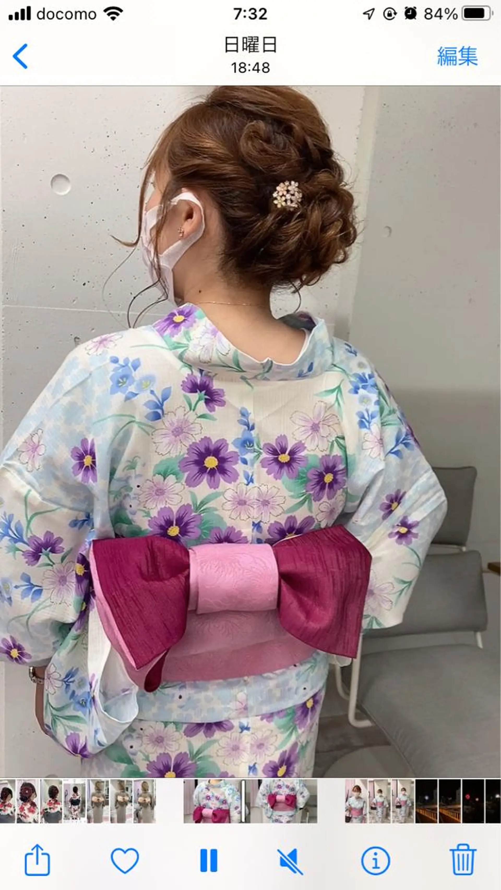 セミロング ヘアアレンジ 浴衣 ミルミー美容室所属・🦄💒💓齎藤 七海子🦄💒💓のマツエク・マツパデザイン