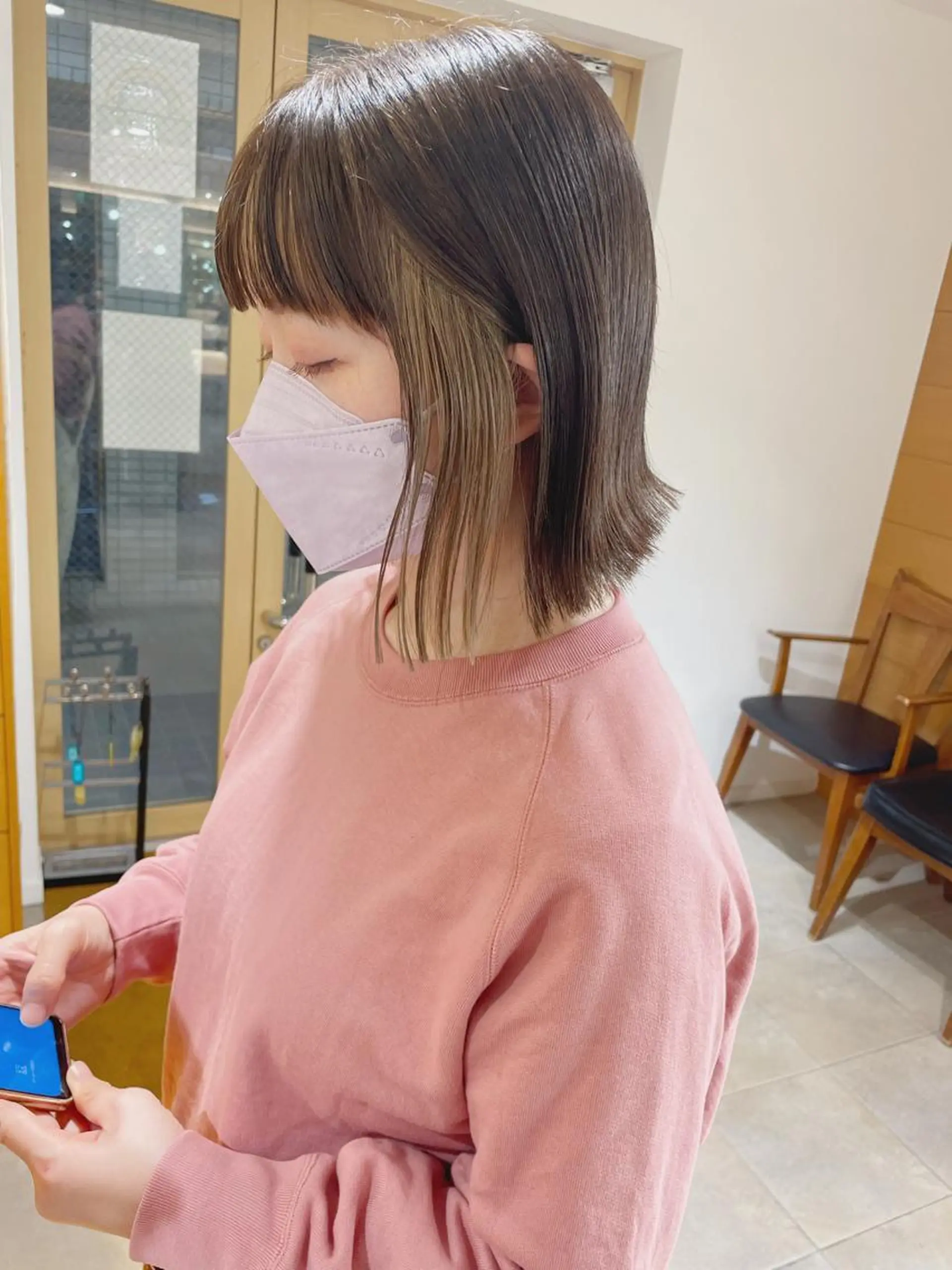 ミディアム カラー カット ヘアカラー 齋藤 咲のヘアスタイル