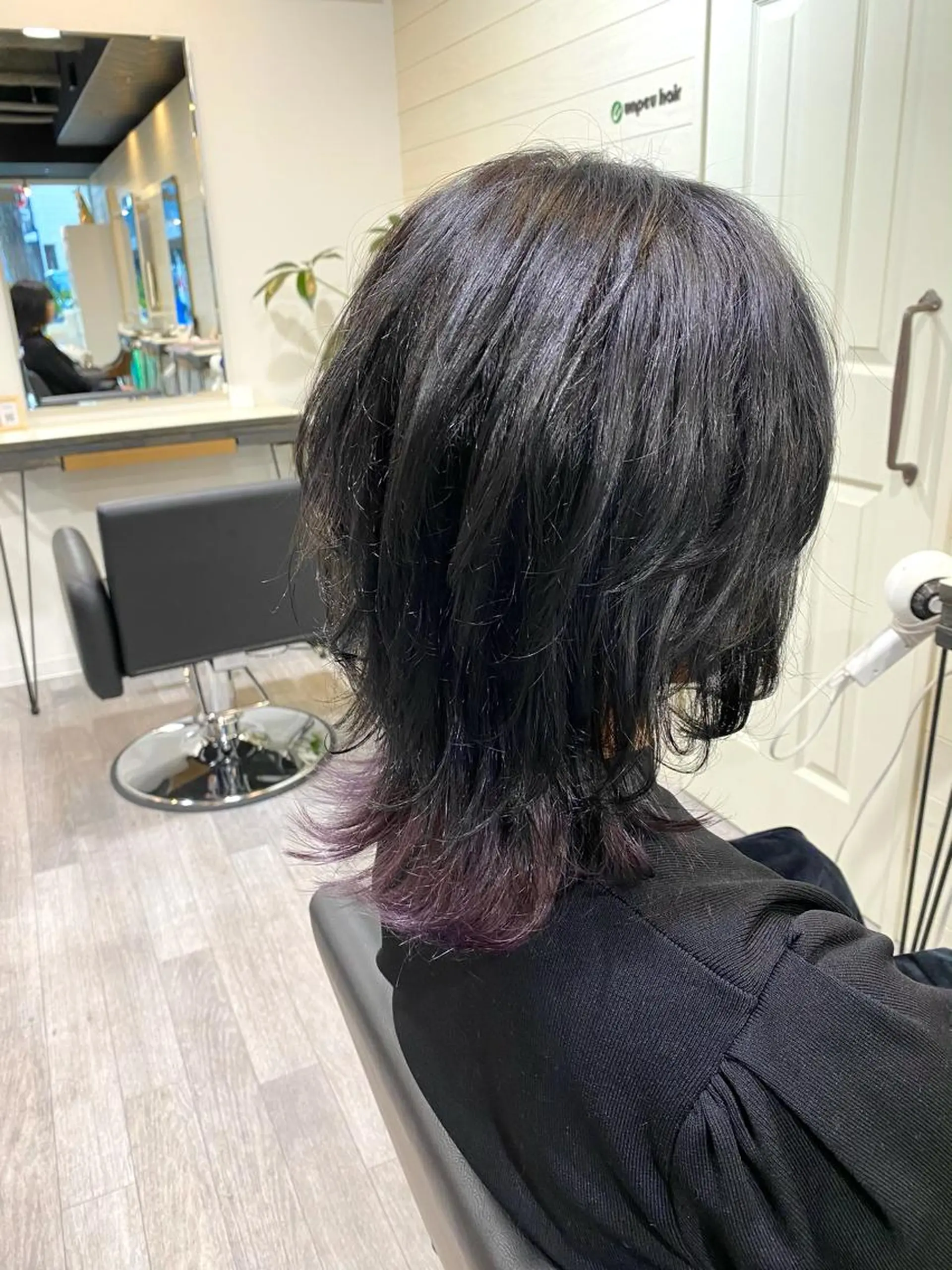 ミディアム カラー アディクシーカラー バレイヤージュ ブリーチ ケアブリーチ デザインカラー カット ヘアカラー unpeu hair  二条所属・先着1名様限定 カット無料のヘアスタイル