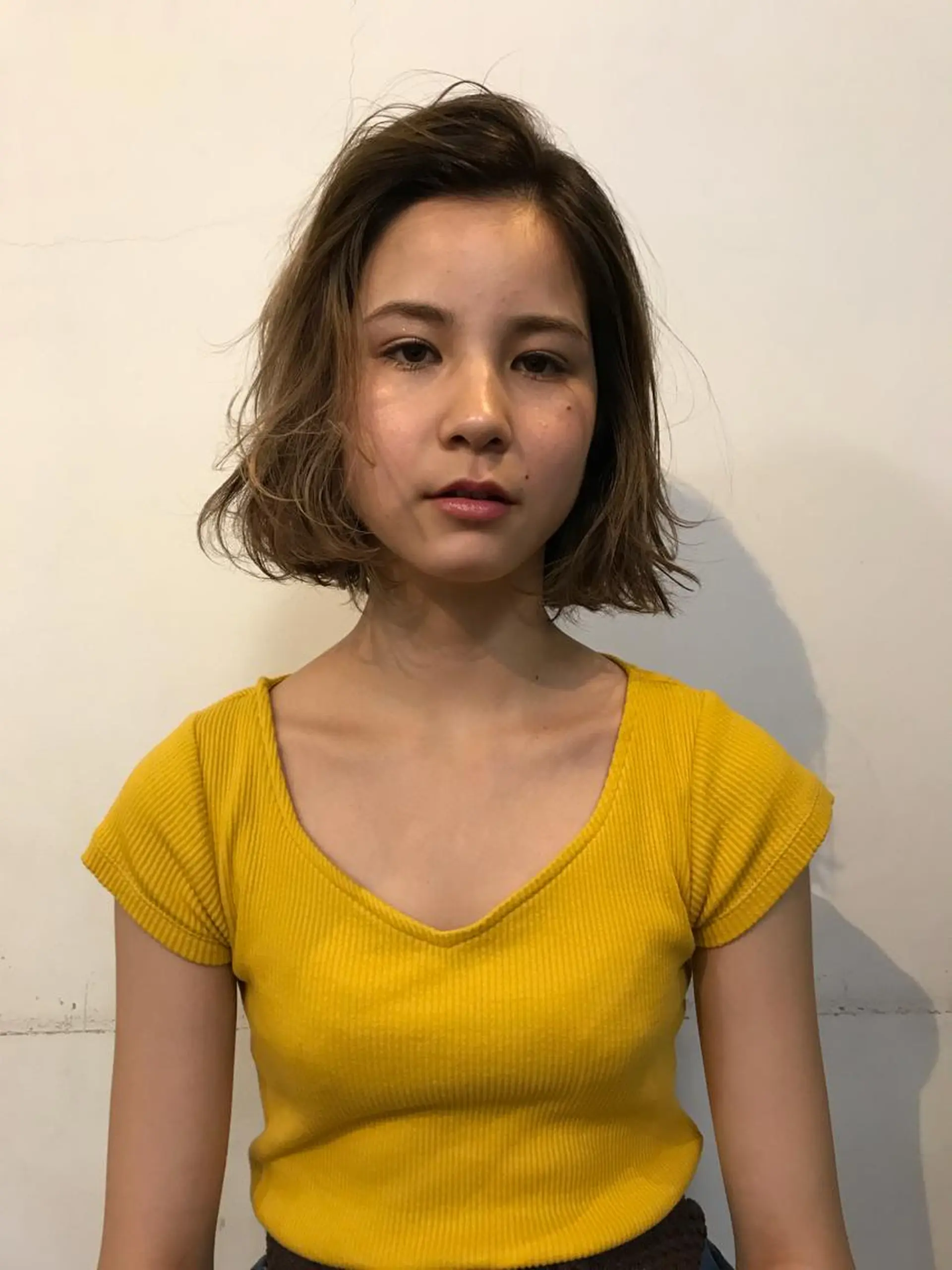 ショート ボブ くせ毛 SALON WORK STATION所属・ボブ♡柔らかいカラー 實松栞理のヘアスタイル