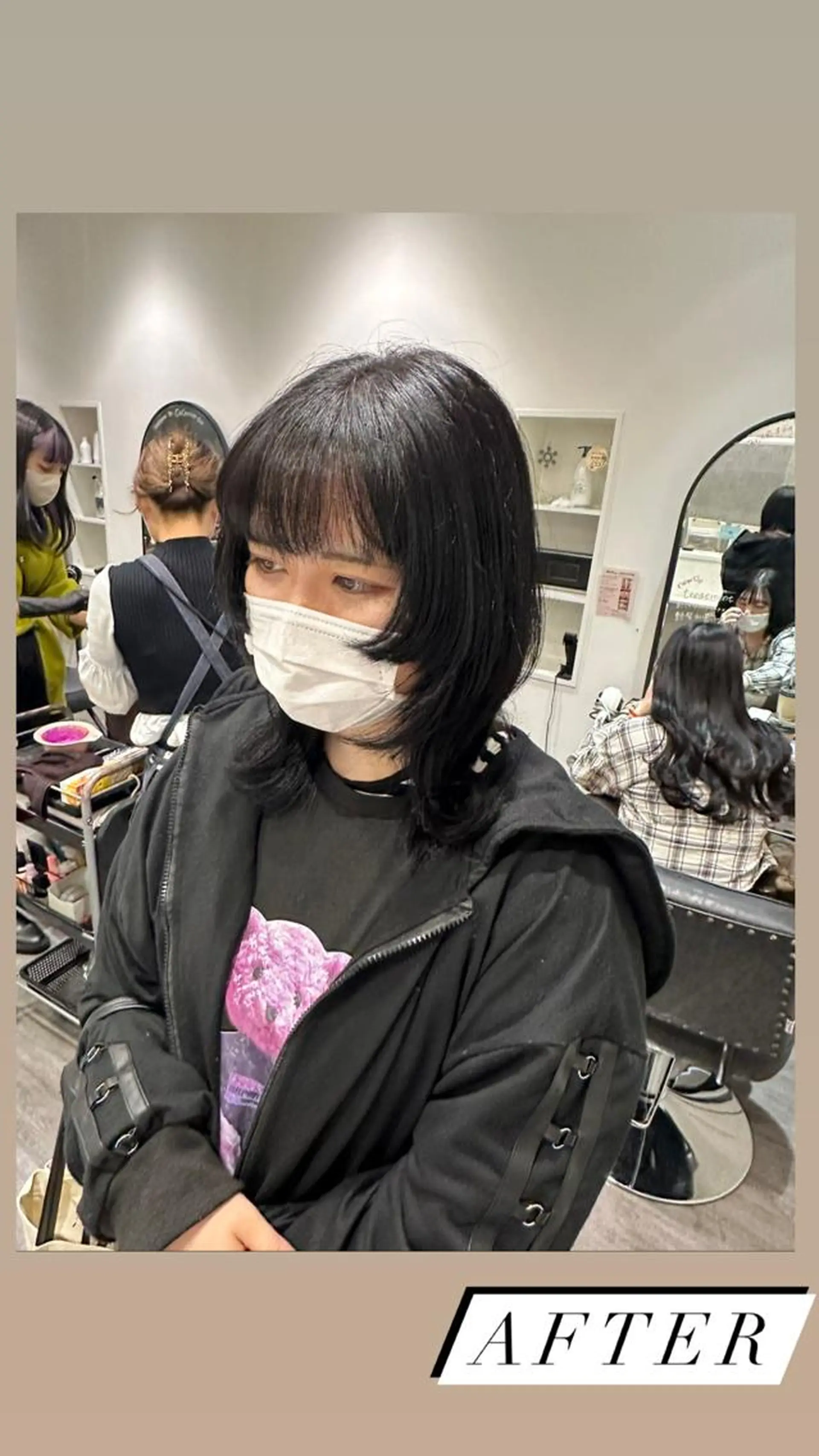 ミディアム カラー ヘアカラー トリートメント 上田 紗也のヘアスタイル