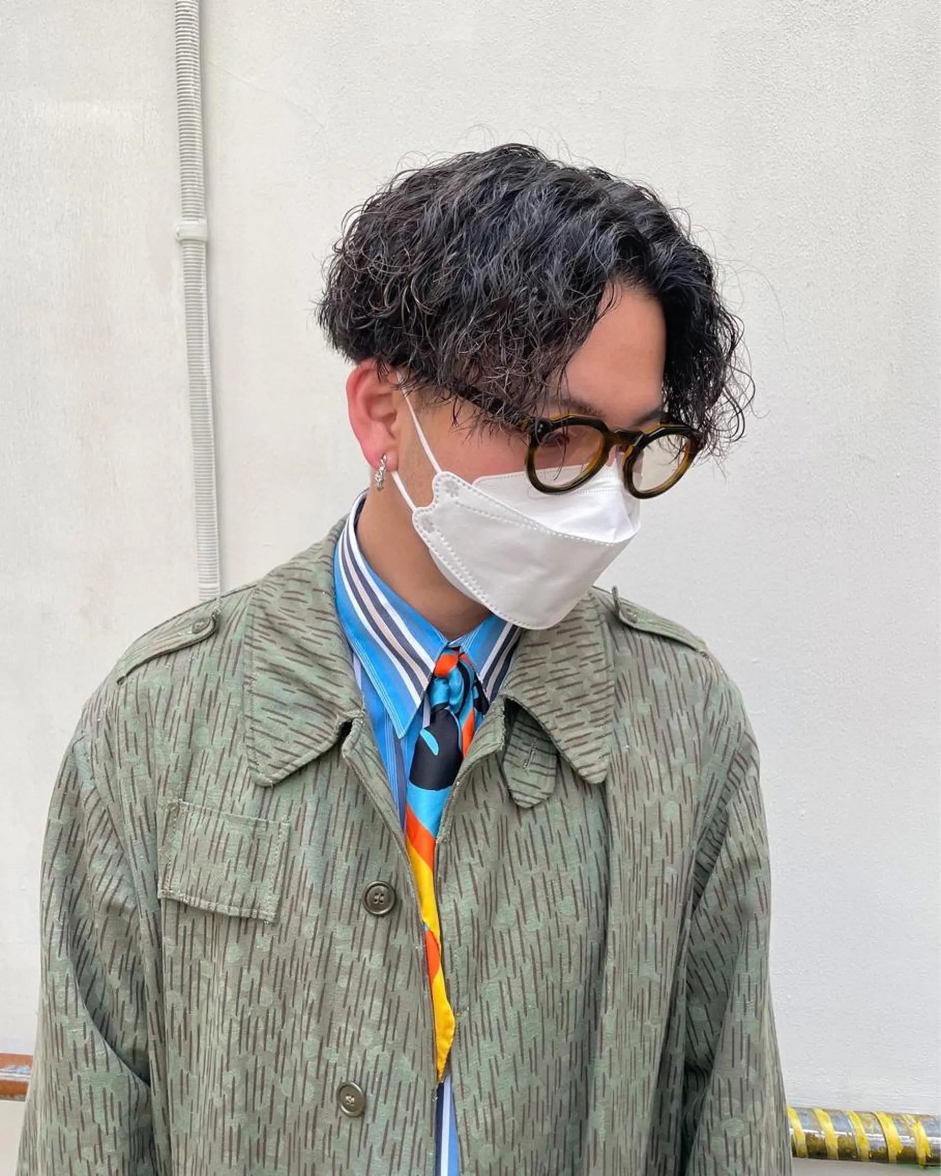 パーマ メンズ カット パーマ 栢原 達也のヘアスタイル