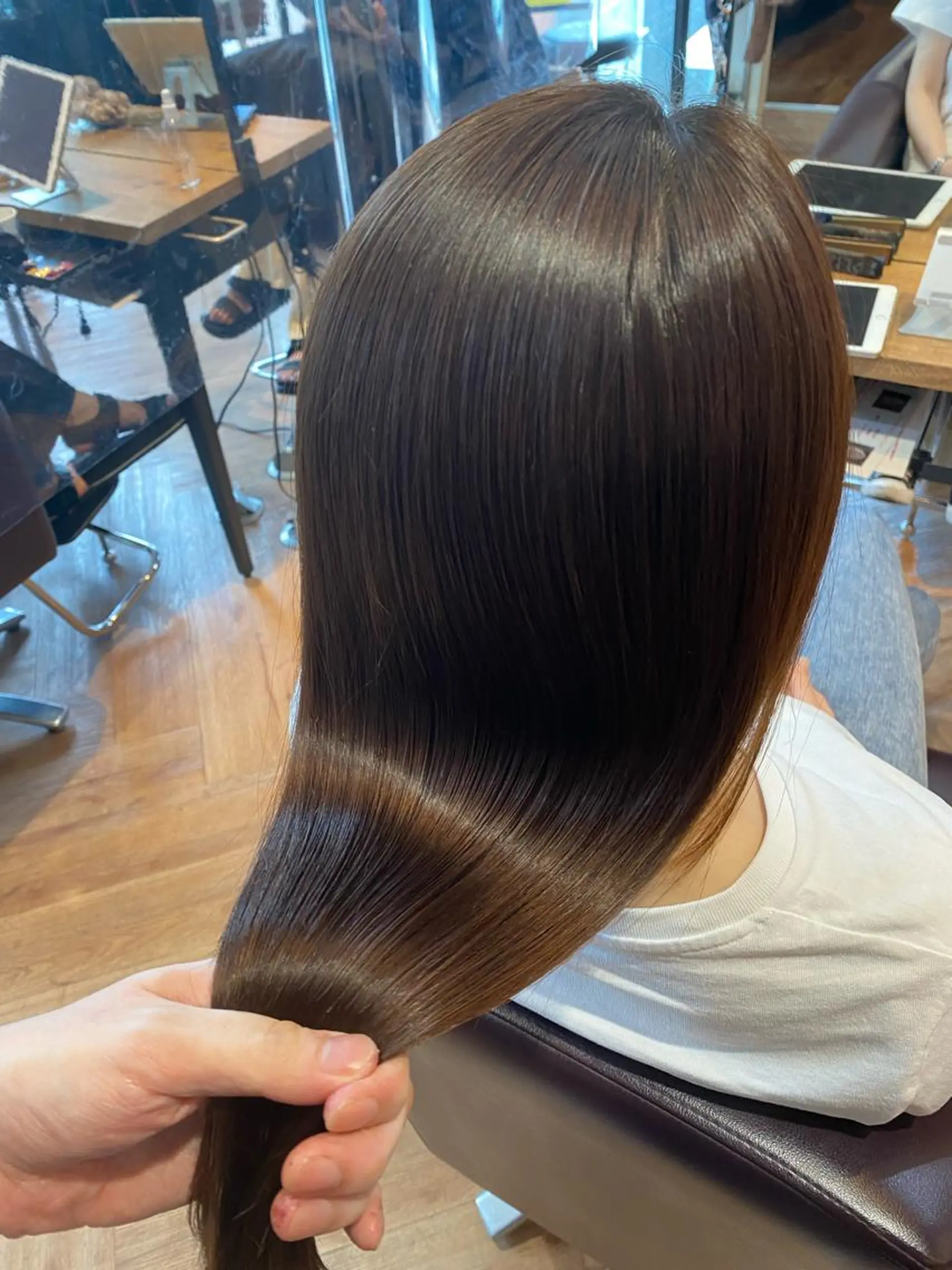 ロング カラー ヘアカラー トリートメント 韓国🇰🇷レイヤー おくれ毛/顔まわりのヘアスタイル