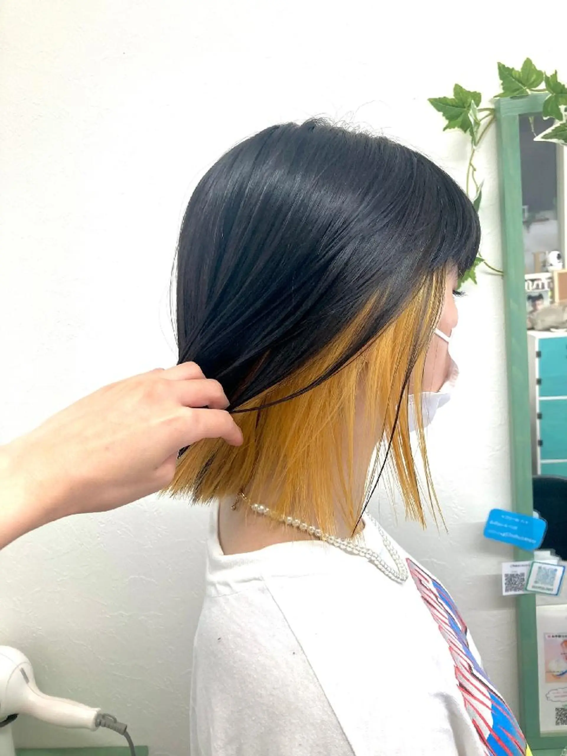 ショート ネイル パーマ カラー ヘアアレンジ イエローカラー 黄色 AIM所属・髪質改善✧︎エステ 💎AIM【アイム】のヘアスタイル