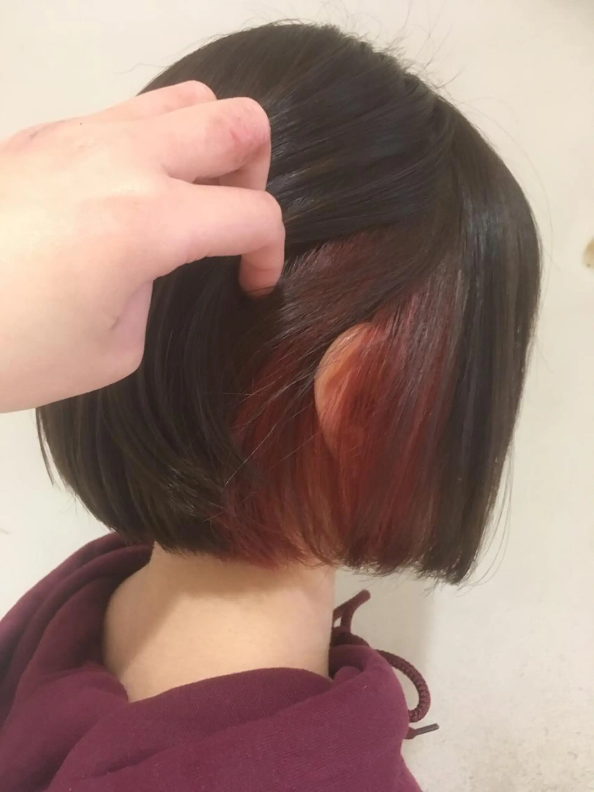ショート カラー 前下がりボブ インナーカラー ボブ カット ヘアカラー Homey Kyoto所属・吉村 絢乃のヘアスタイル