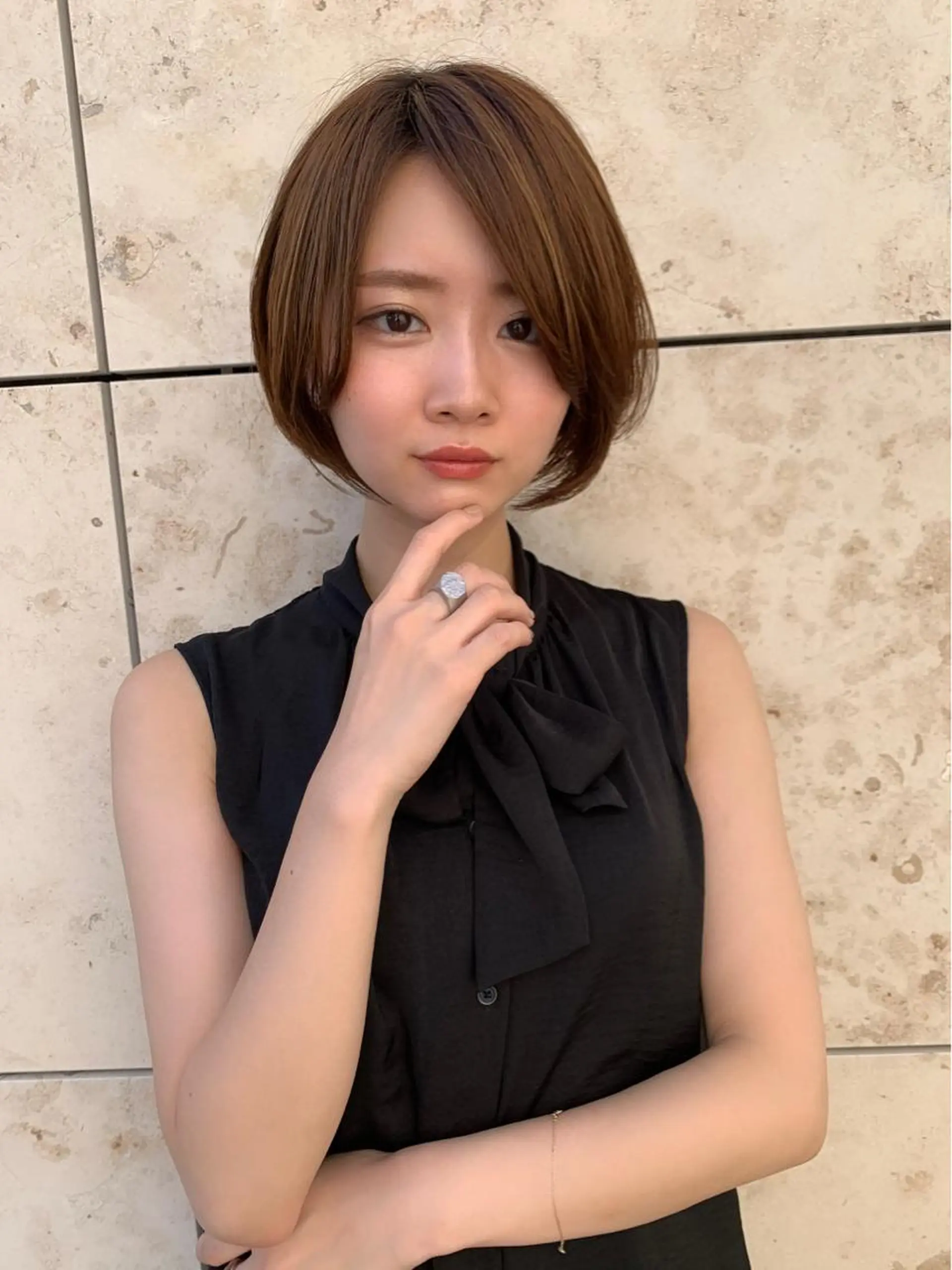 ショート カラー カット ヘアカラー 【韓国　レイヤー 髪質改善✨】かずのヘアスタイル