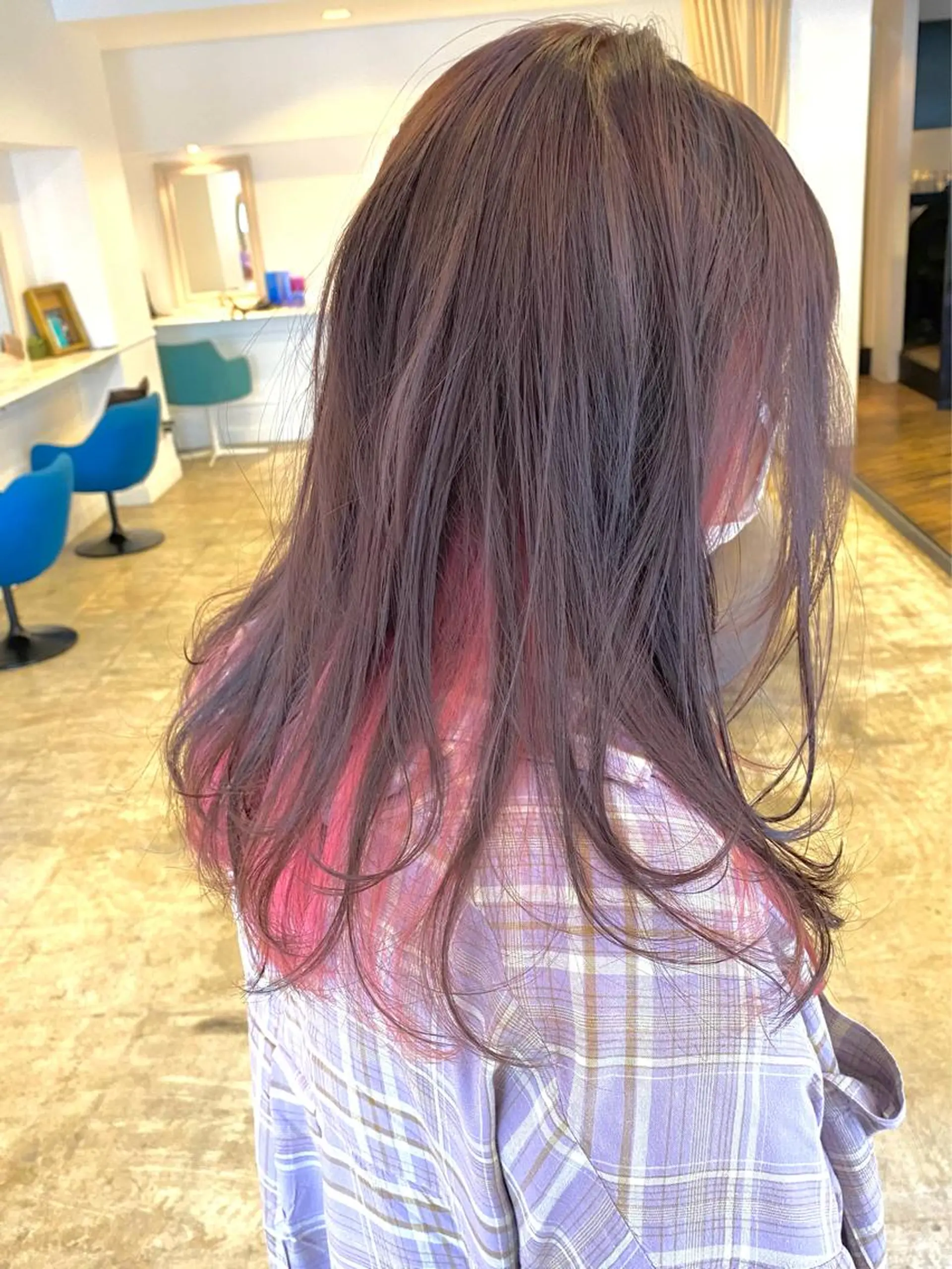 ロング カラー ピンクカラー 谷合 貴志のヘアスタイル