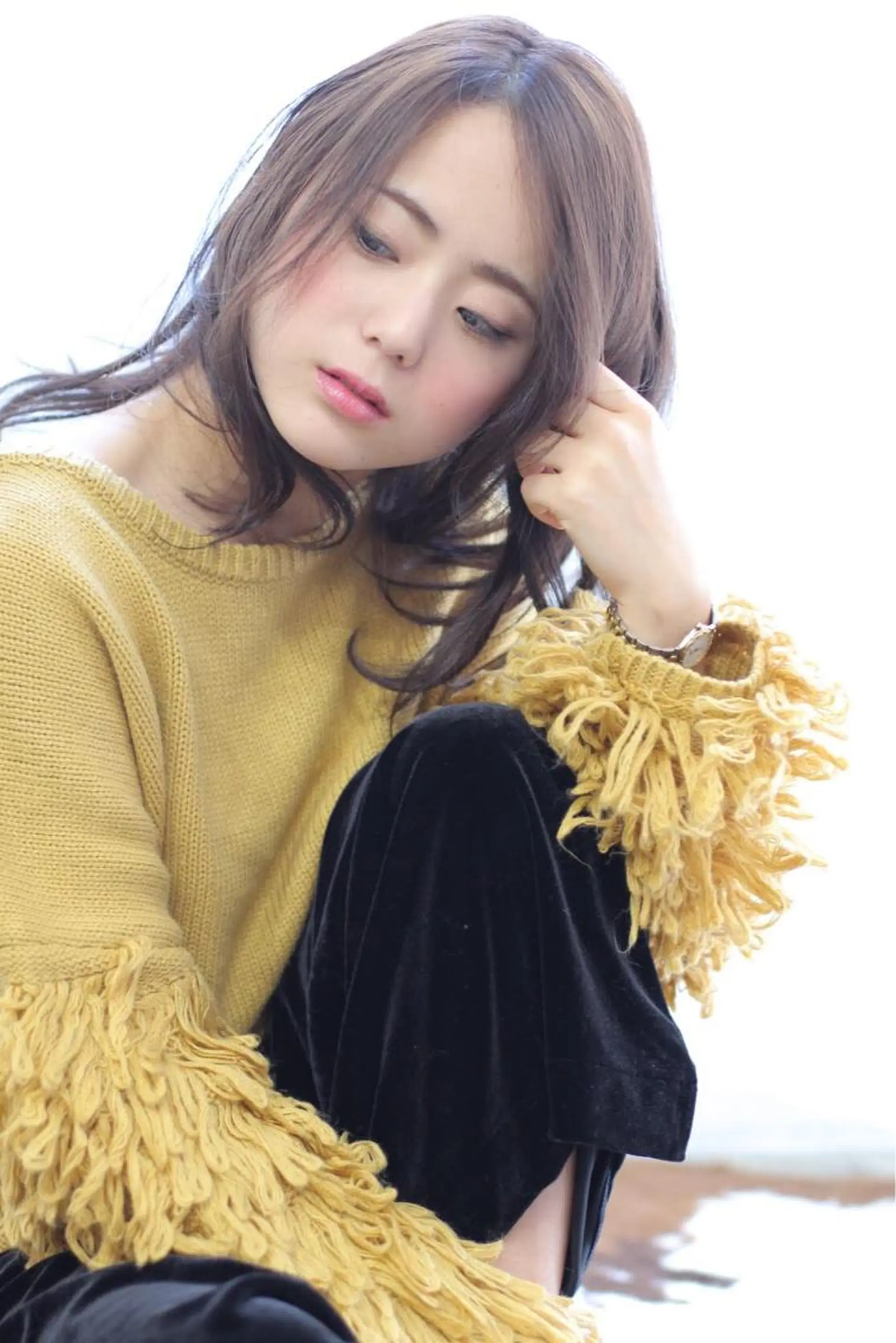 セミロング カラー パーマ 田辺 直子のヘアスタイル