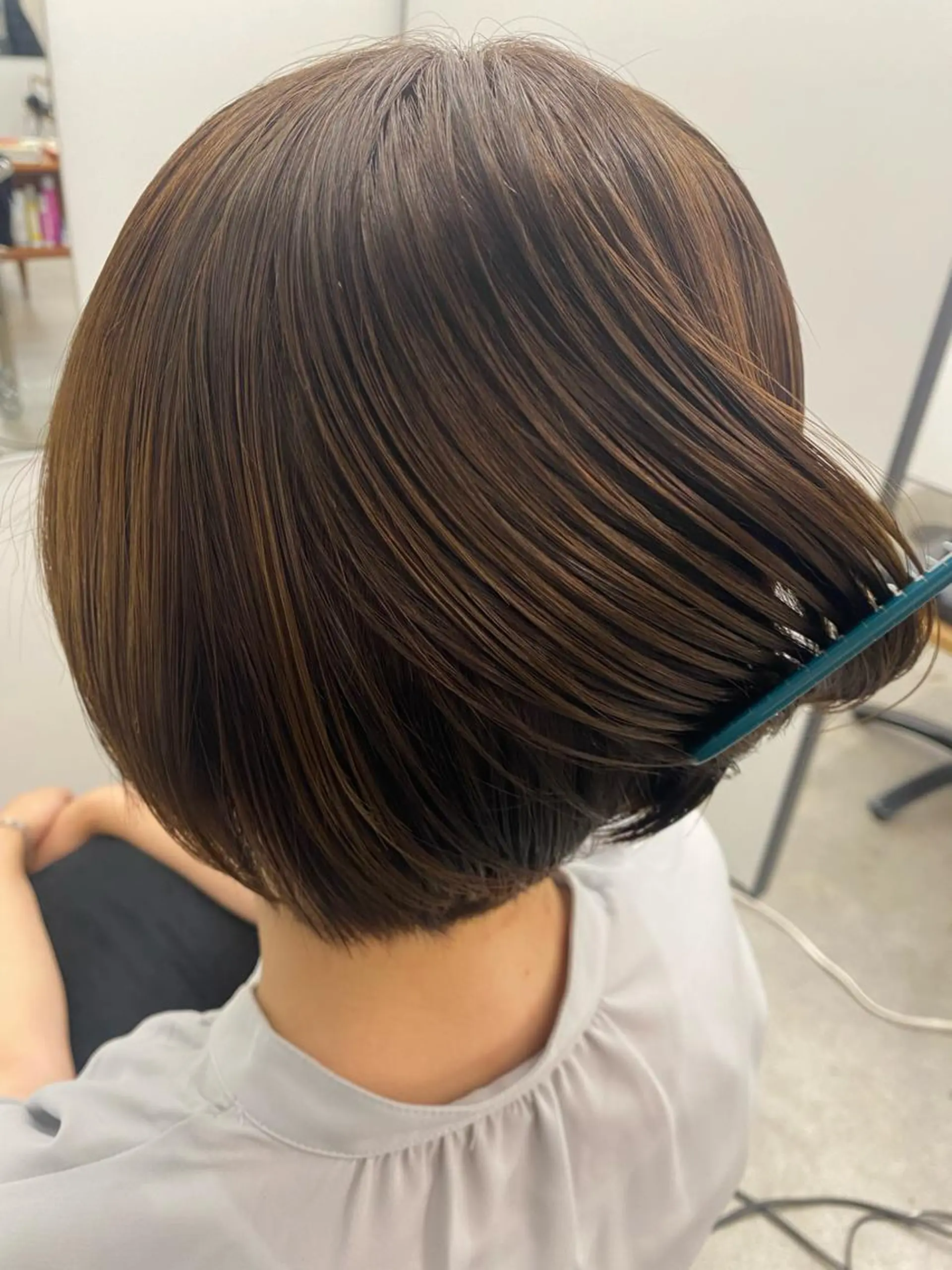 ショート 縮毛矯正 顔周りカット/透明感 カラー/rioのヘアスタイル