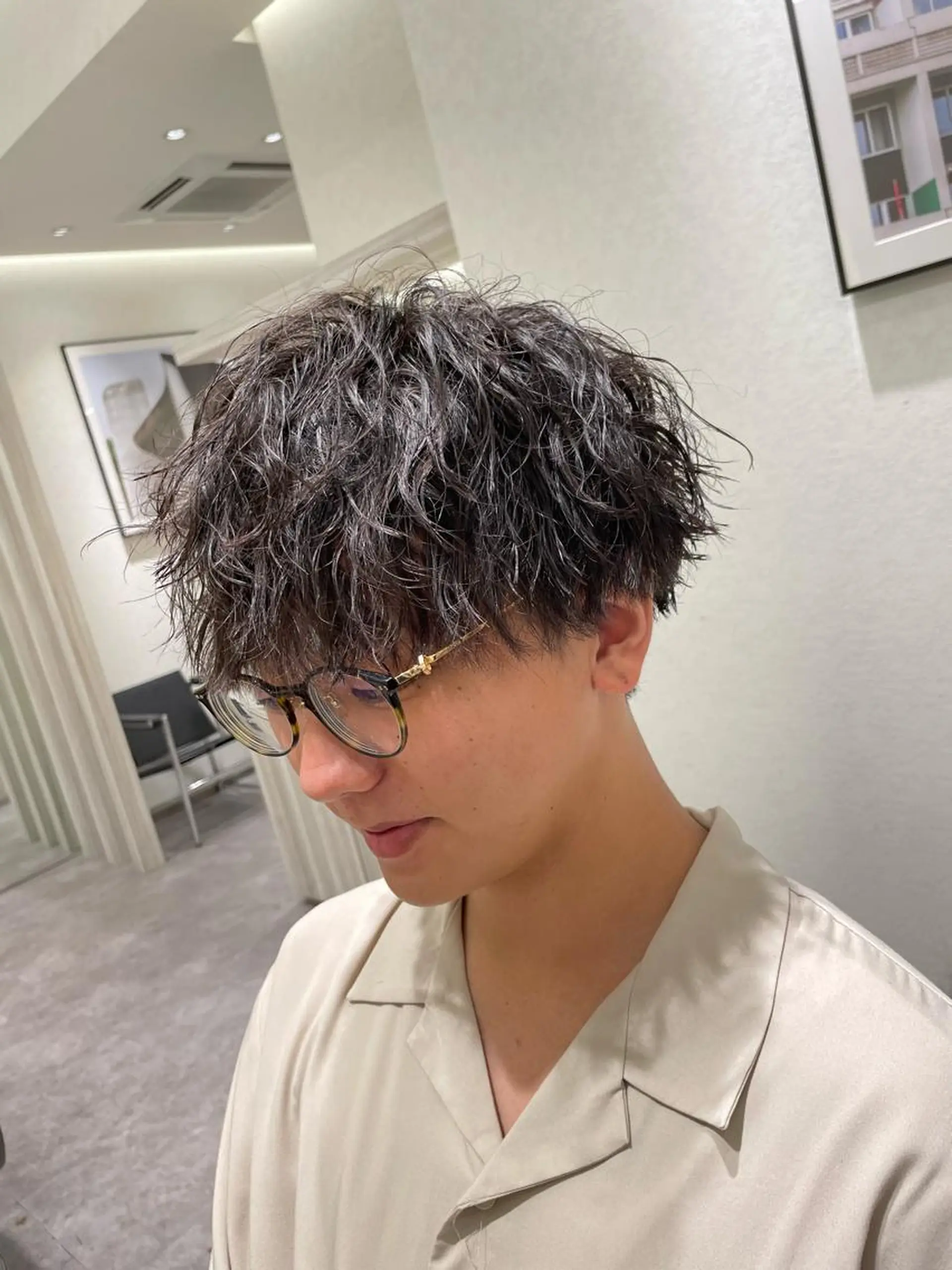 ショート パーマ メンズ カット メンズ特化店長✨ 9/13空◎岡本一真のヘアスタイル