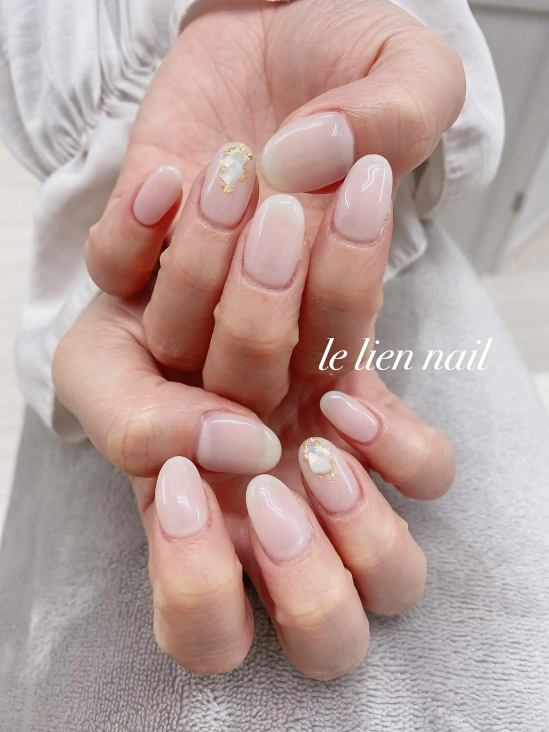 ネイル アートネイル ホワイト ハンドネイル le lien nailのネイルデザイン