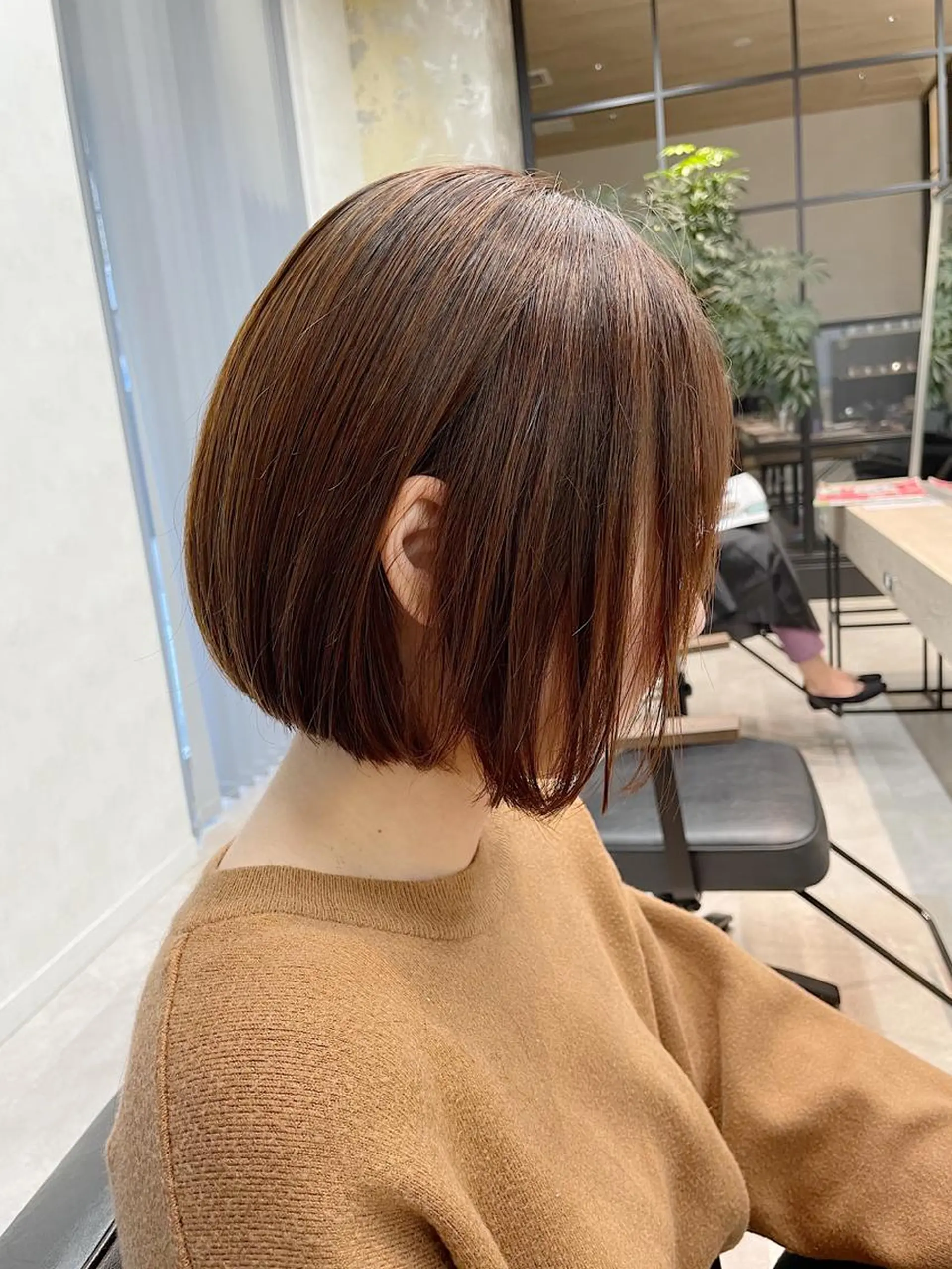 ショート カラー ベージュカラー グレージュ ボブ カット ヘアカラー ノツコウダイ /ぱつっとボブのヘアスタイル