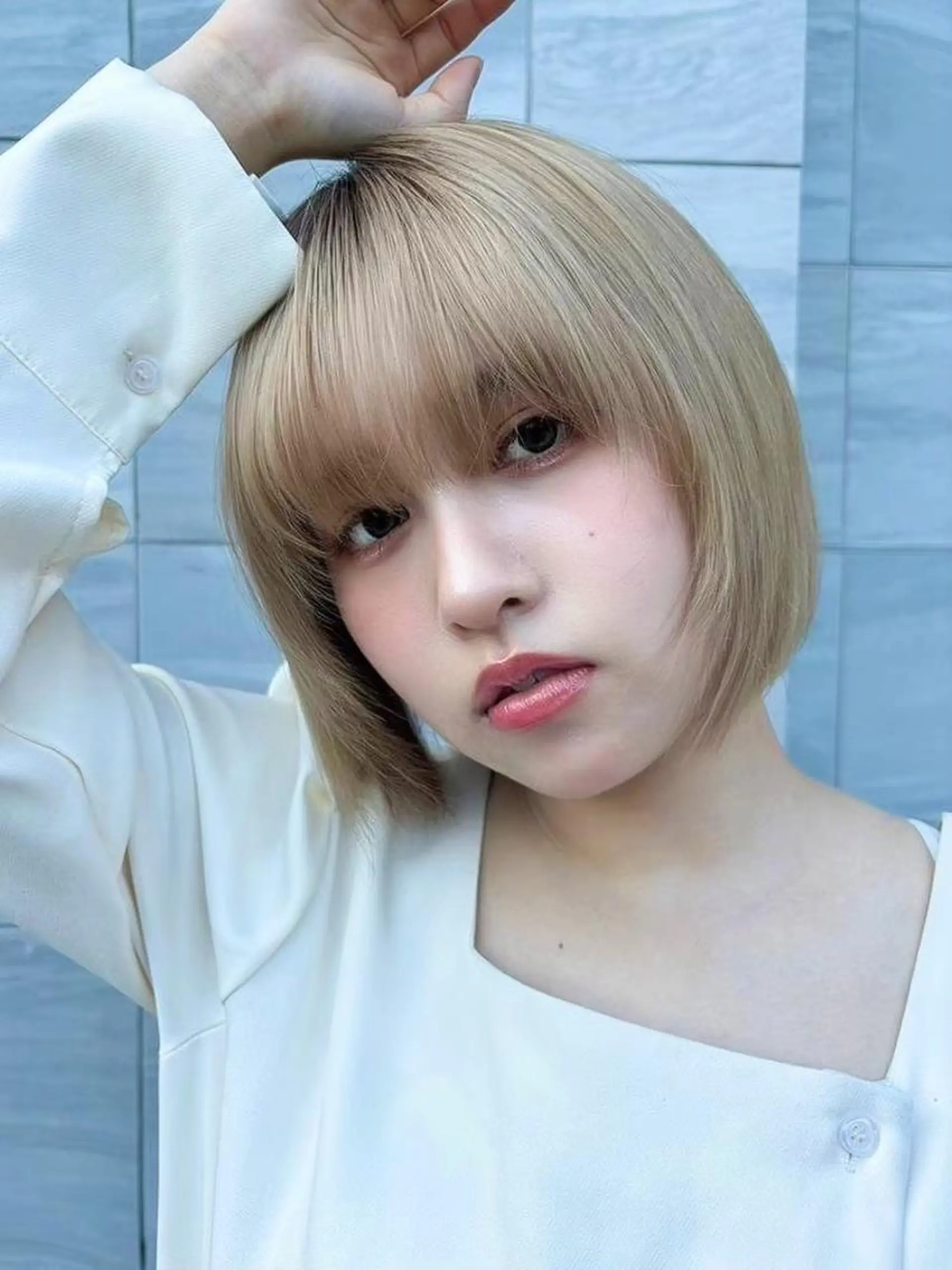 カラー ショート カット ヘアカラー 本通り/透明感カラー 髪質改善/ボブ/祐樹のヘアスタイル