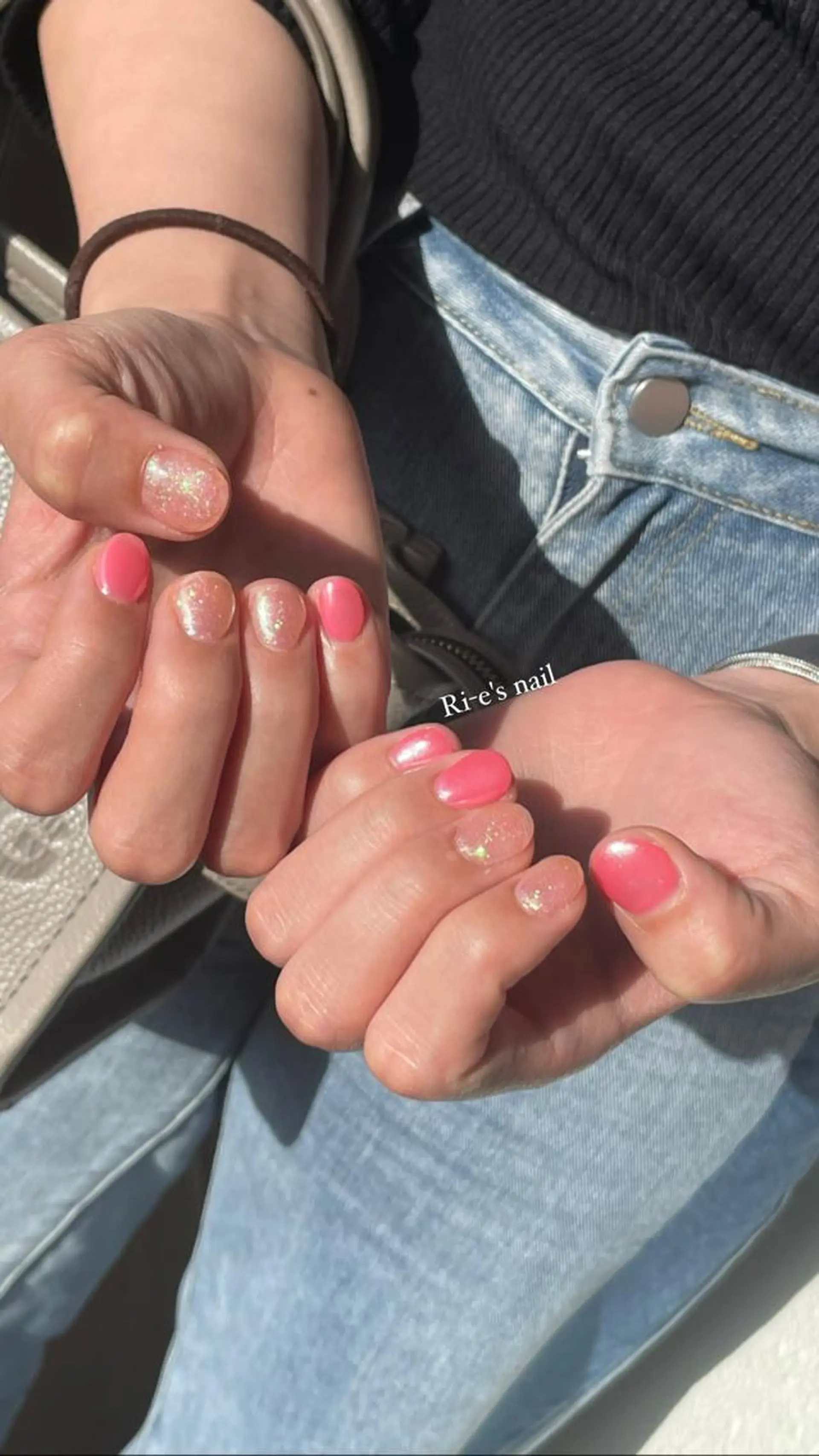 ネイル フラッシュネイル 氷ネイル・うるうるネイル キラキラネイル ロングネイル マグネットネイル Ri-e's nailのネイルデザイン