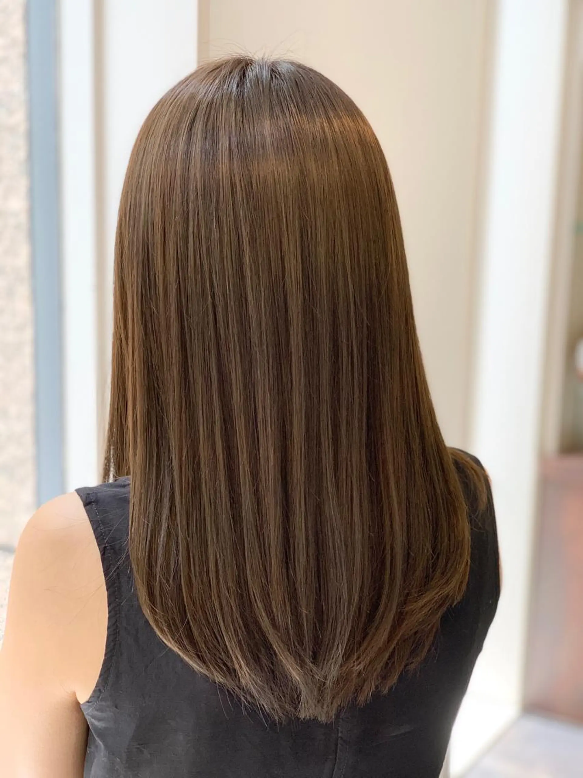 セミロング カラー 髪質改善 トリートメント カット ヘアカラー 縮毛矯正 トリートメント WISTERIA P LUS1 ikumiのヘアスタイル