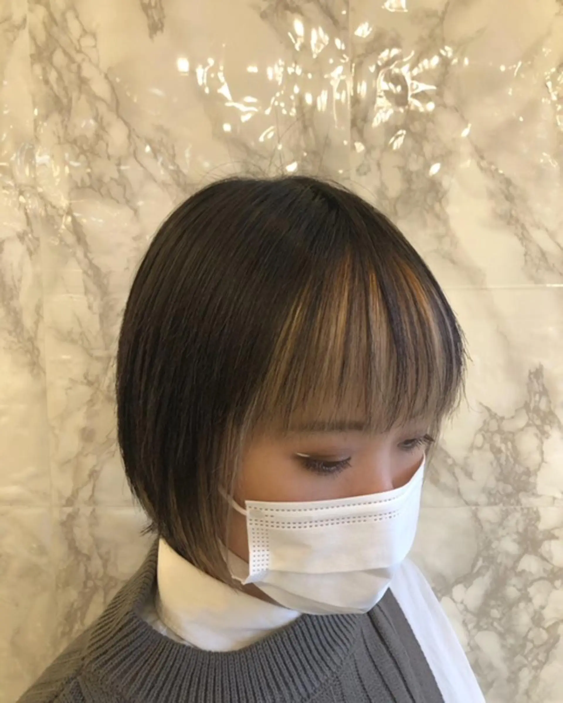 ショート カラー ミストバング  フェイスフレーミング ハイライトカラー ハイライト 🟦西荻窪ハイトーン 艶髪Yu-Ji🟦のヘアスタイル