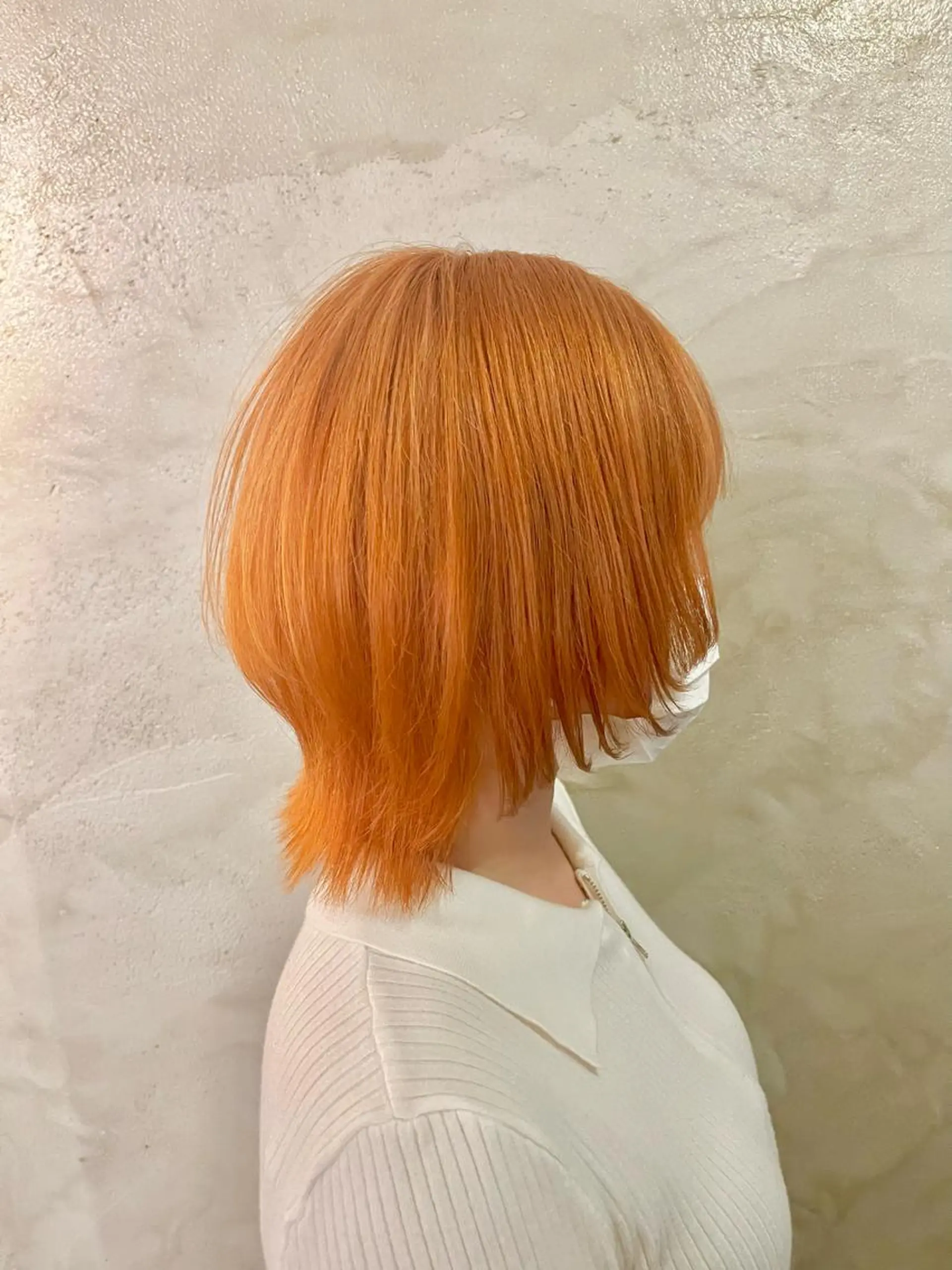 ミディアム カラー オレンジ ウルフカット ヘアカラー FUJINO RYOのヘアスタイル