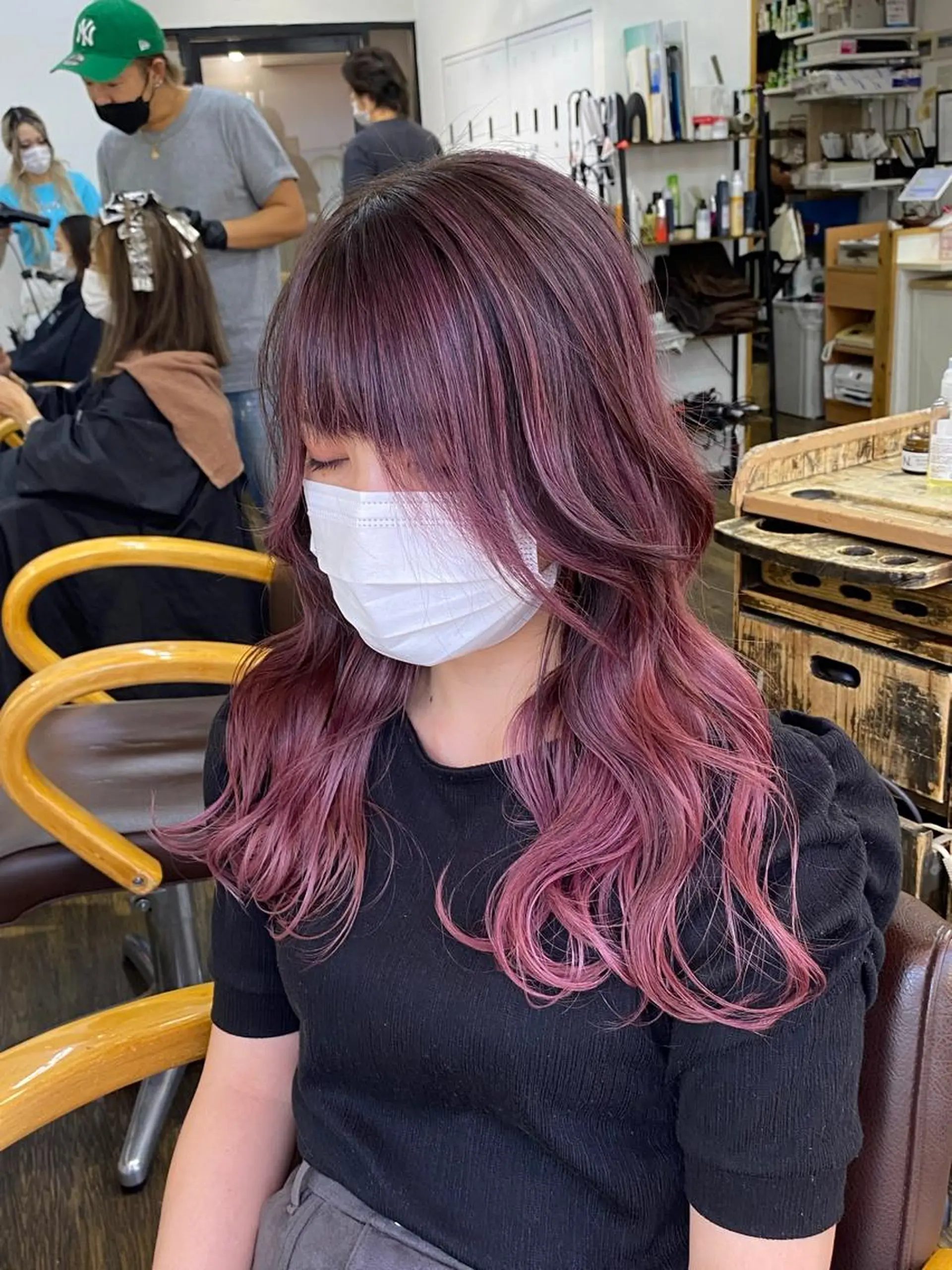 ロング カラー バレイヤージュ ブリーチ 透明感カラー ハイトーンカラー レイヤーカット XELVE所属・髪質改善♠️ KENTAROのヘアスタイル
