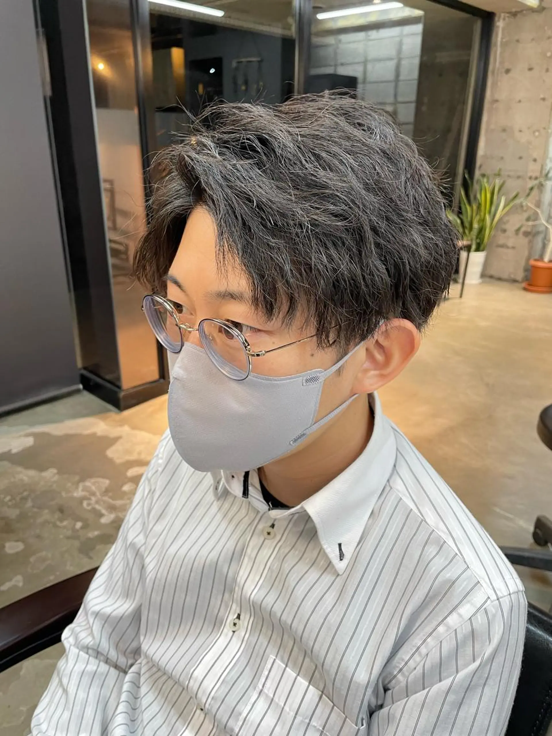 ショート カラー パーマ メンズ lowha 上尾所属・Lowha_ageo 💐Fuzukiのヘアスタイル
