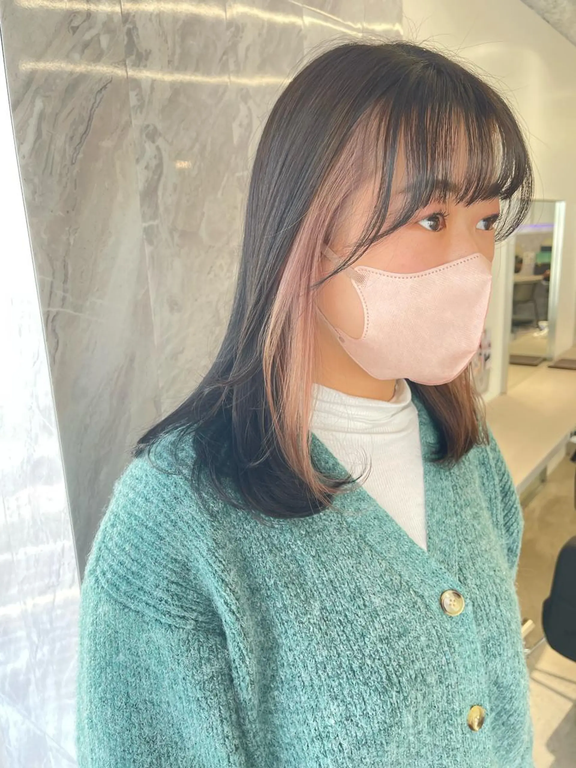 ロング カラー ピンクカラー ホワイトピンク カット ヘアカラー トリートメント 店長 MANAMI /ブリーチ/骨格ボブのヘアスタイル