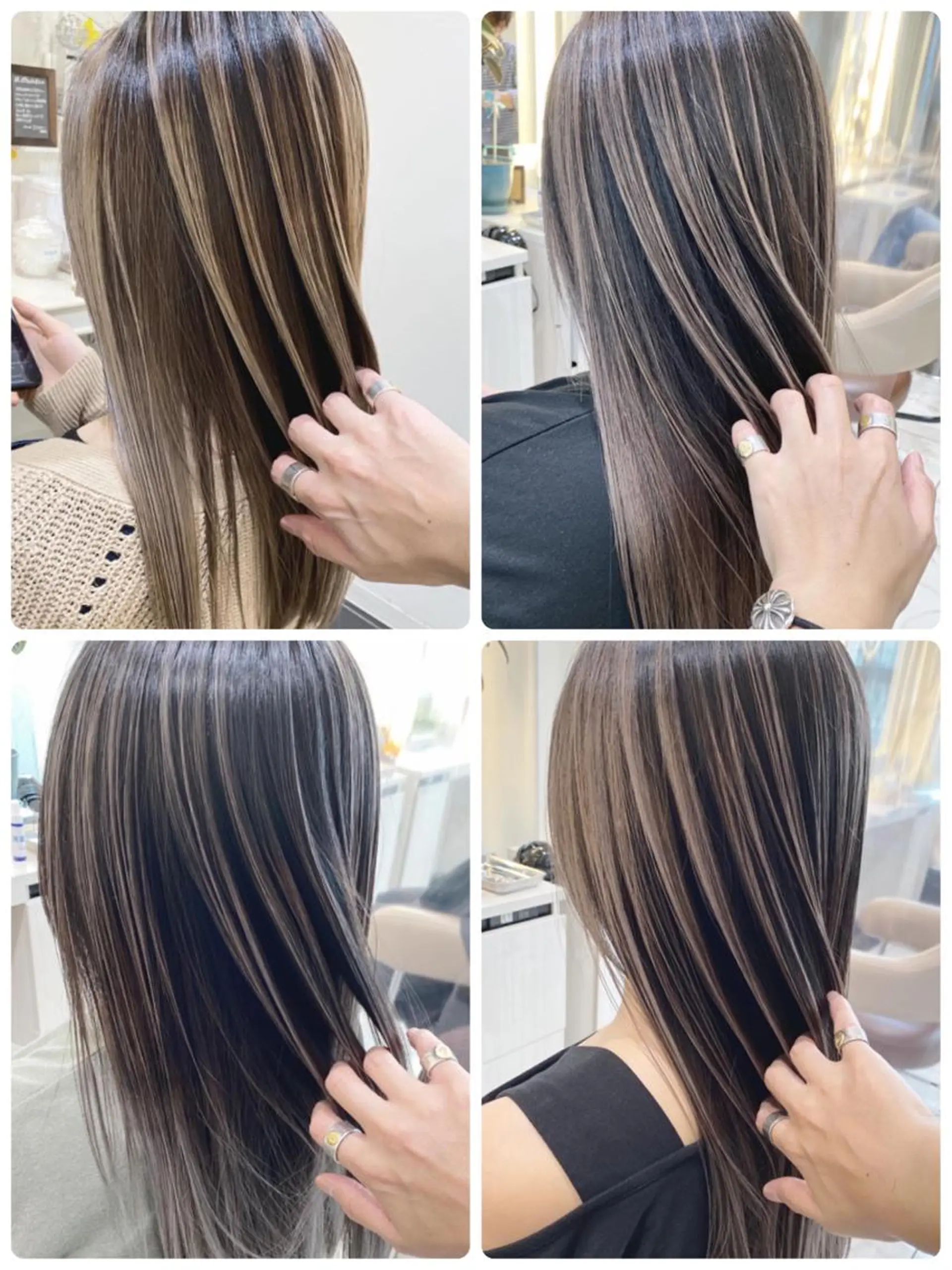 セミロング カラー バレイヤージュ 髪質改善 レイヤーカット カット ヘアカラー トリートメント 山崎俊輔/髪質改善 /バレイヤージュのヘアスタイル