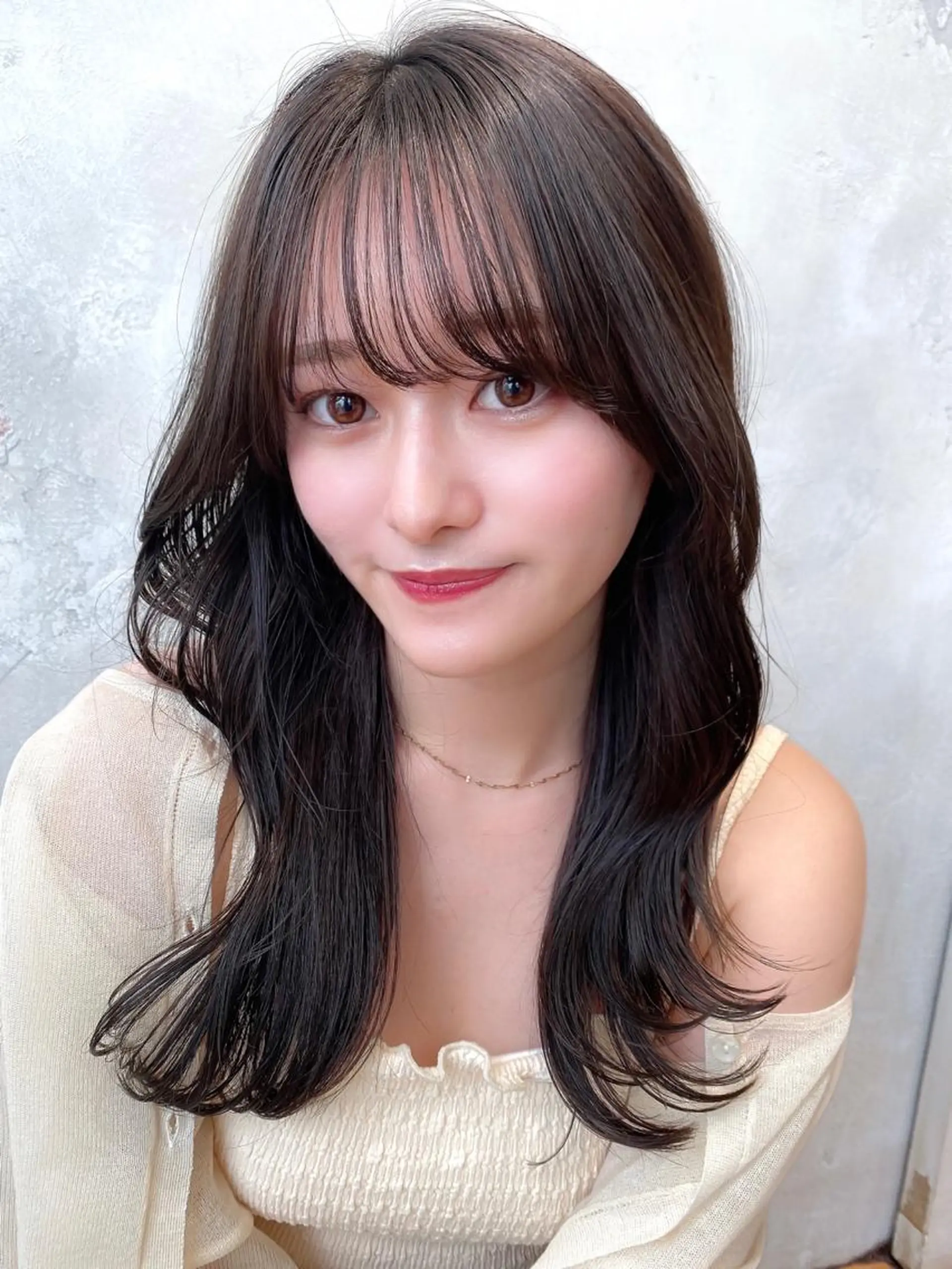 セミロング カラー ベージュカラー ブラウンカラー ブラウンベージュ くびれヘア 顔周りカット カット ヘアカラー トリートメント 顔周り/くびれヘア 韓国ヘア💕風間るなのヘアスタイル