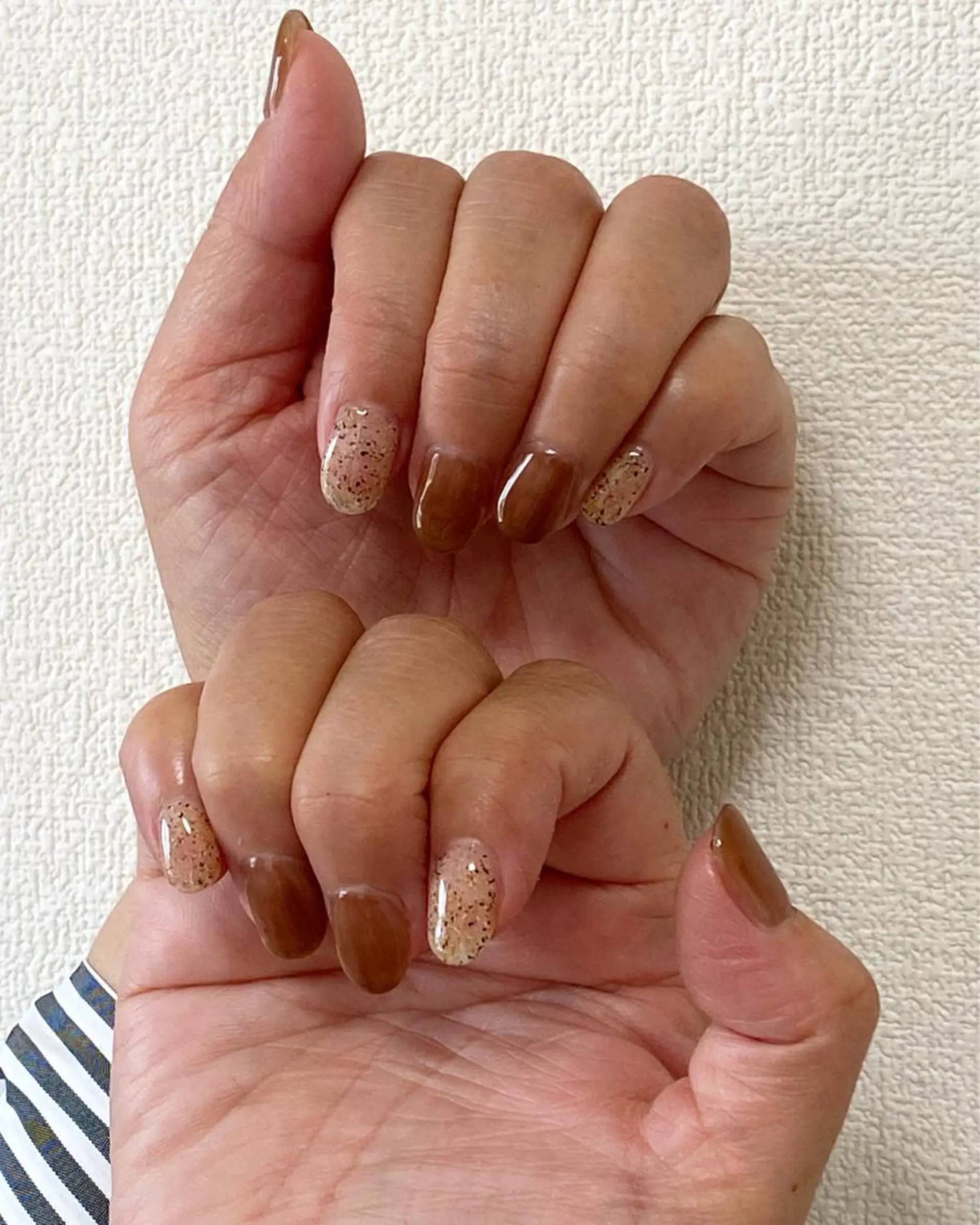 ネイル ブラウン ハンドネイル 自宅サロン FeelFreeのネイルデザイン