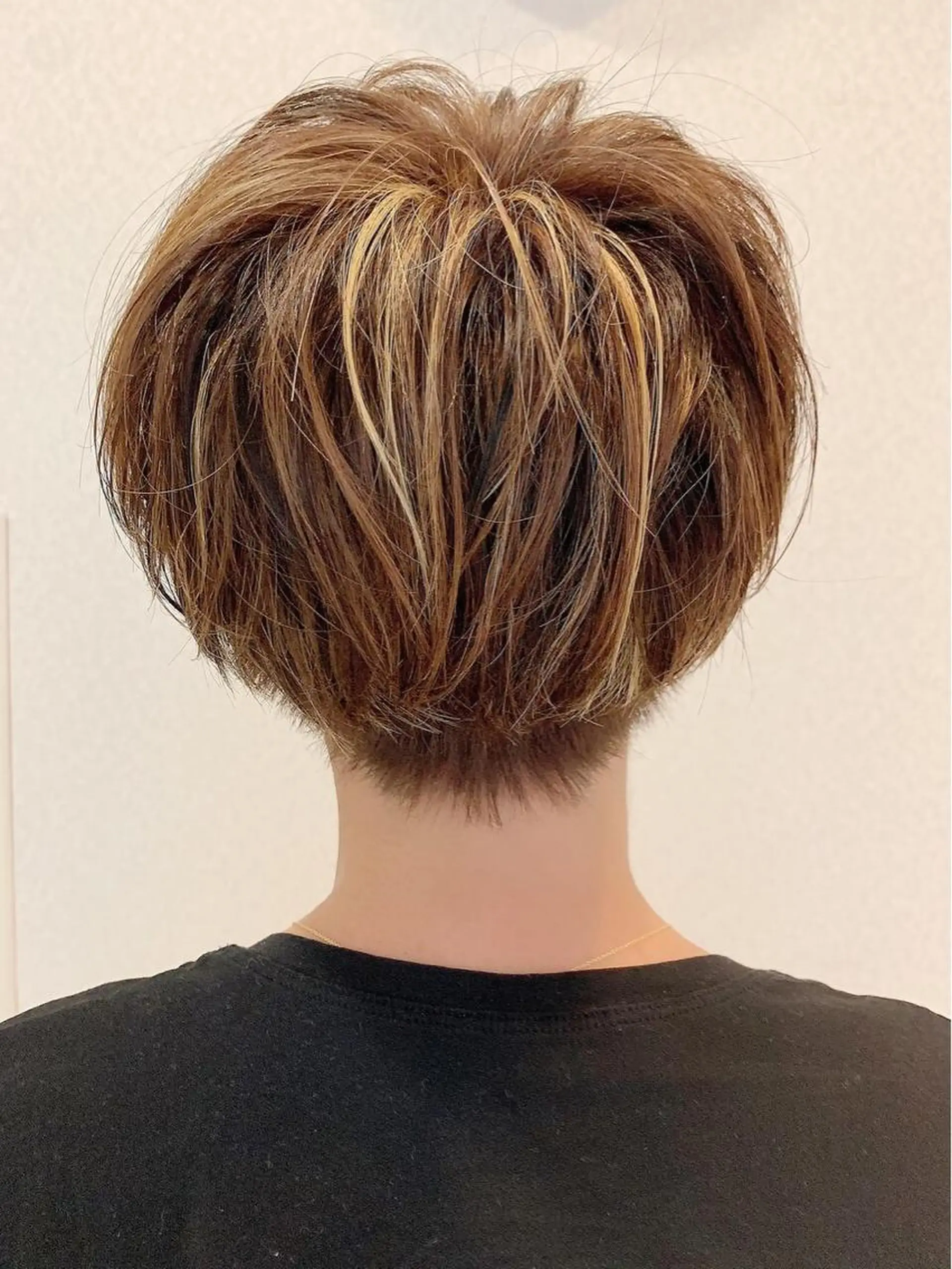 ショート カラー ハイライトカラー ハイライト ショートヘア カット ヘアカラー 田中 奈布のヘアスタイル