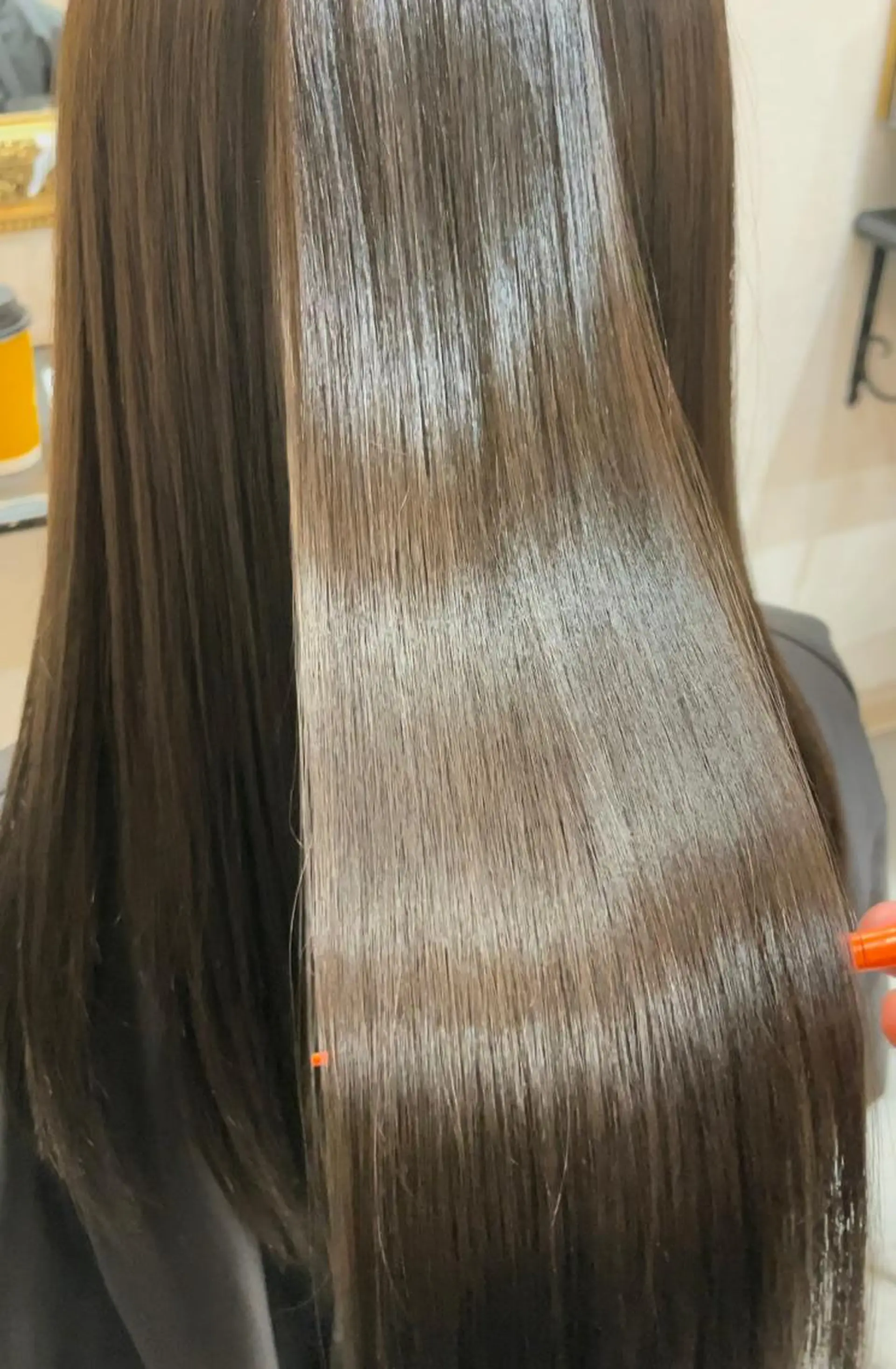 セミロング パーマ カラー ヘアアレンジ セミロングパーマ アディクシーカラー アッシュ バレイヤージュ ミストバング 【N°deseo】 吉祥寺のヘアスタイル