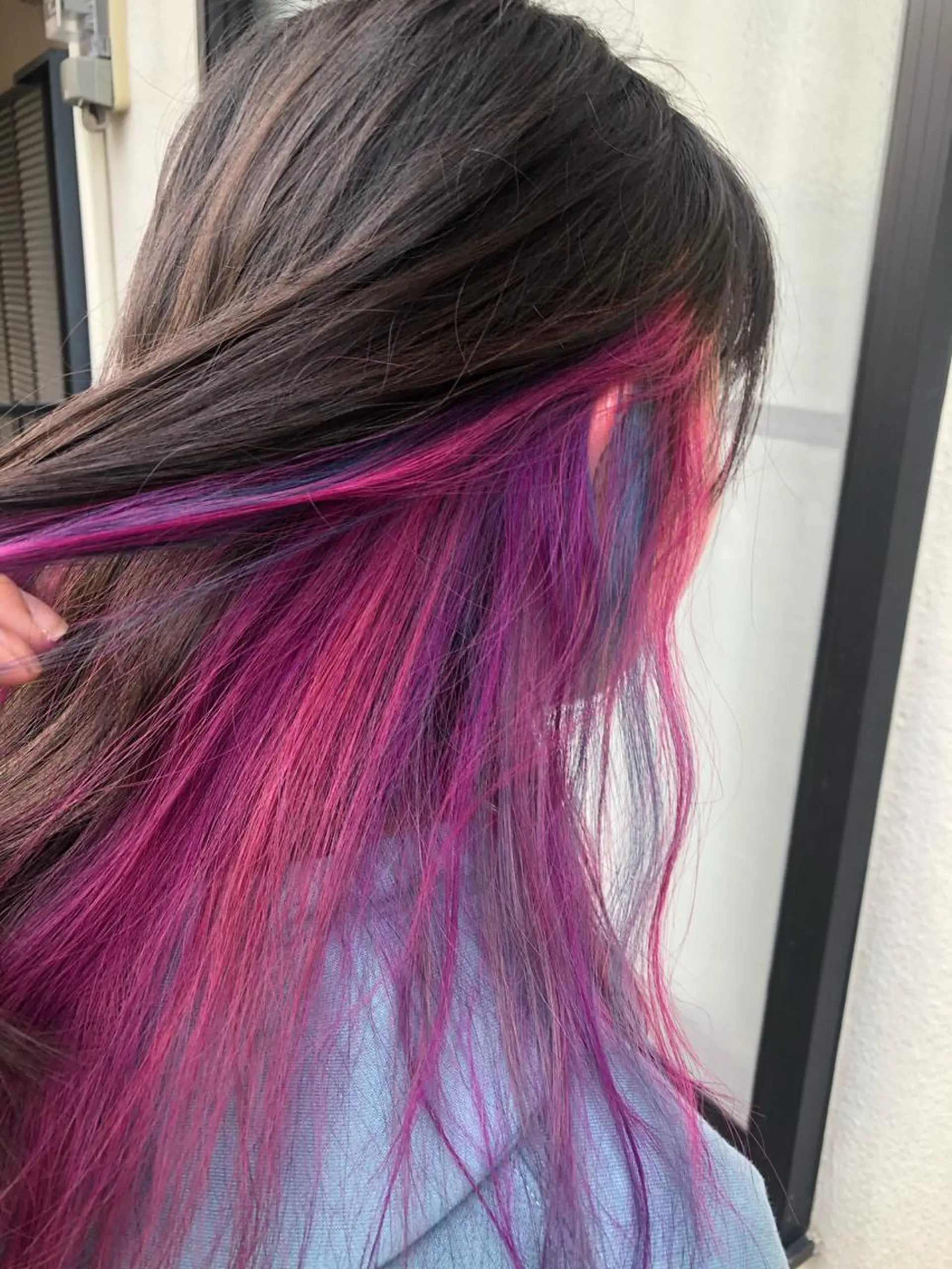 セミロング カラー ブルーカラー ネイビーカラー 大阪長居🌱野見山 卓也のヘアスタイル