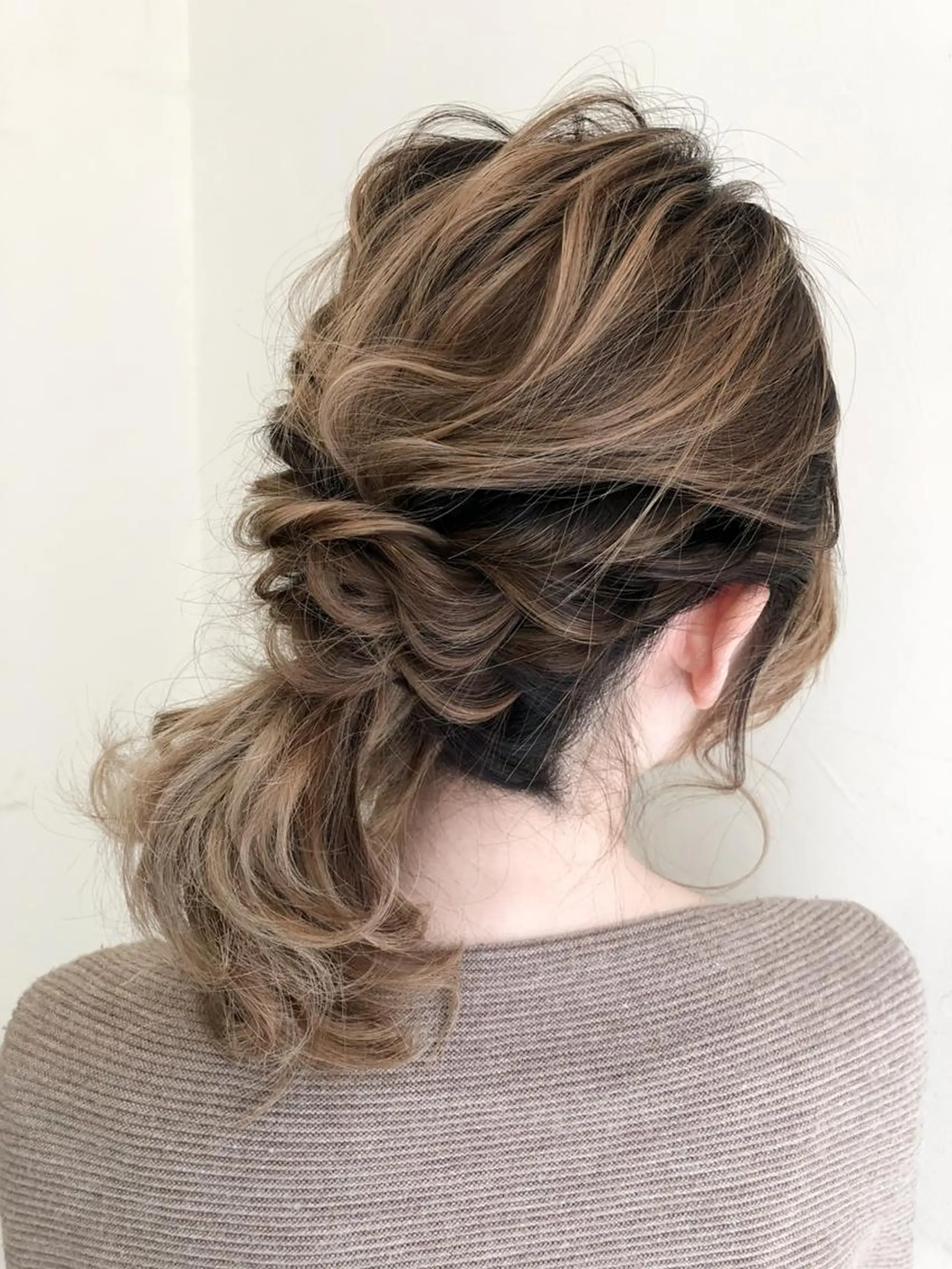 ミディアム ヘアアレンジ ポニーテール WONK. ウォンク 心斎橋のヘアスタイル