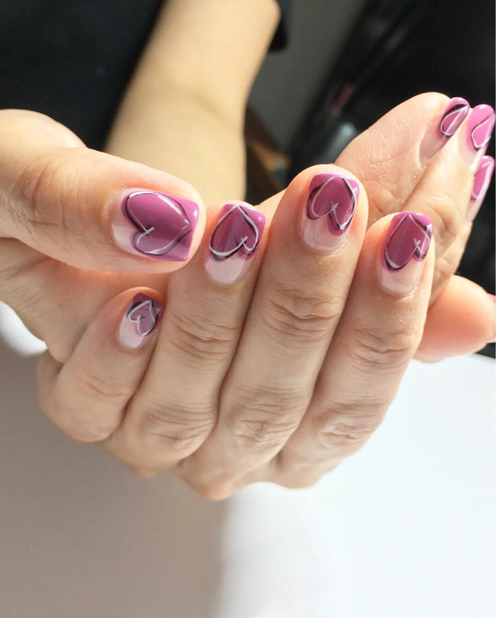 ショート ネイル ハート ma cherieのネイルデザイン