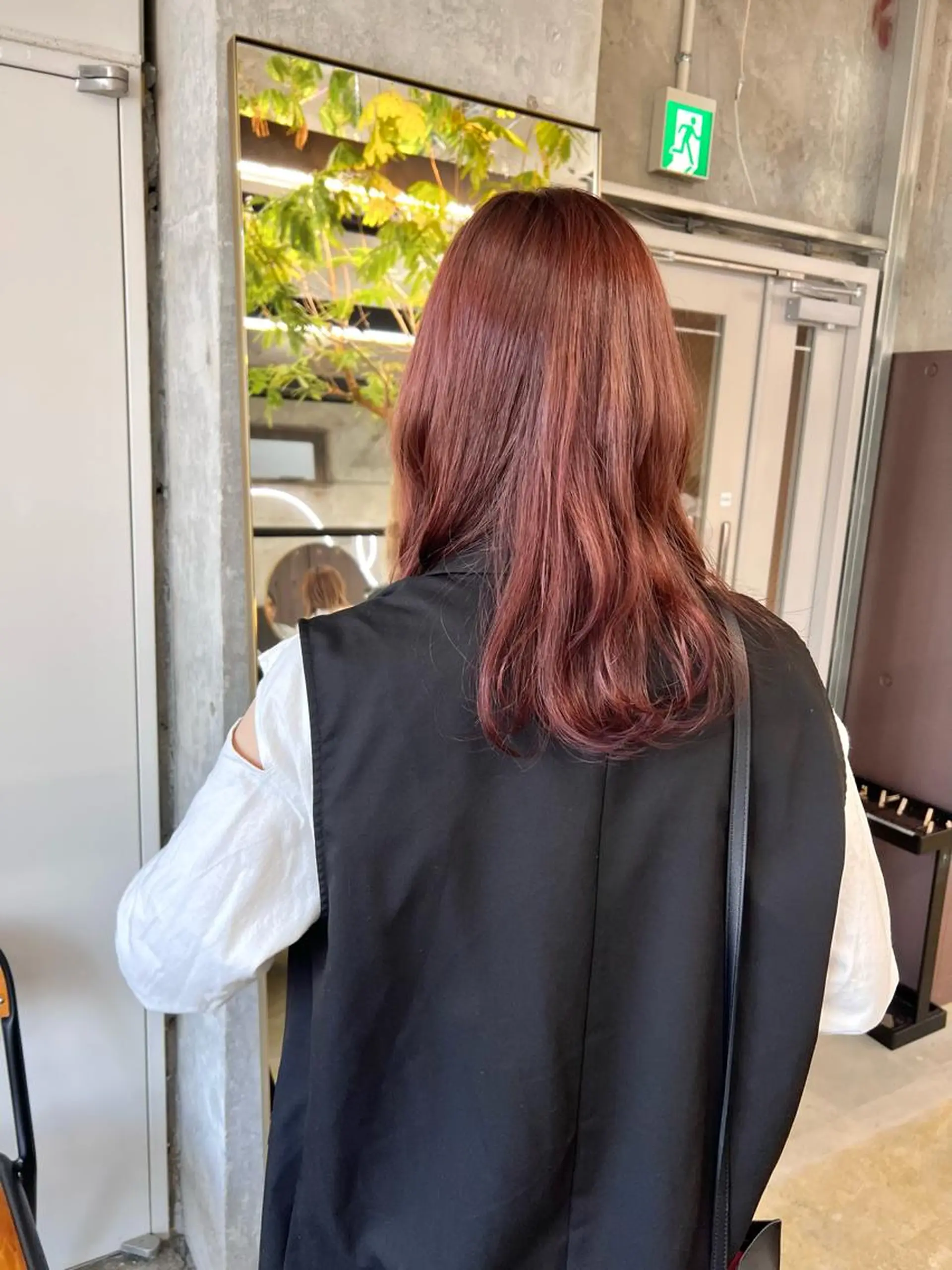 セミロング カラー オレンジ ピンクカラー カット ヘアカラー トリートメント 水野 雪 パーマ/暖色カラーのヘアスタイル