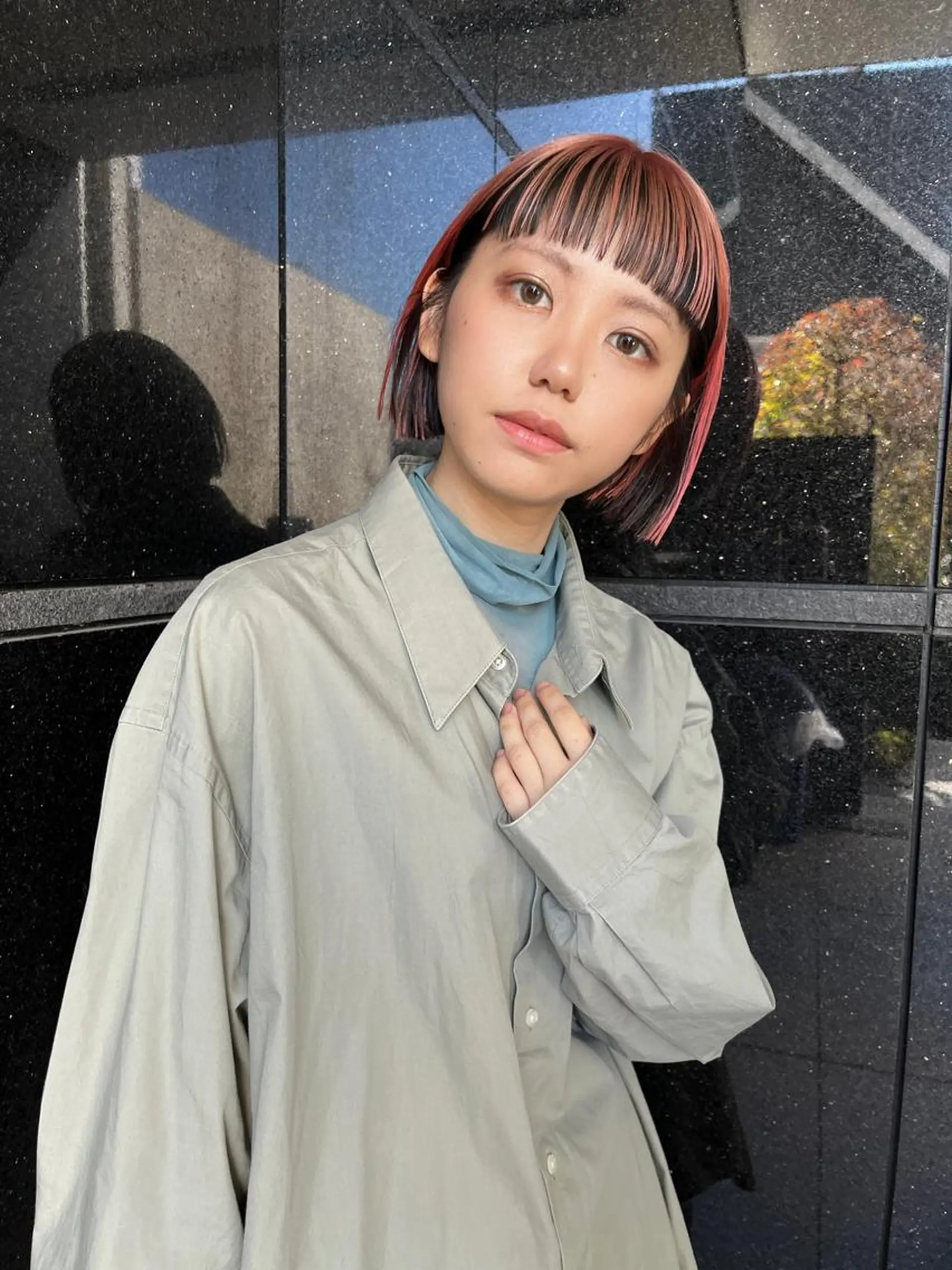 ショート カラー ベージュカラー デザインカラー ピンクカラー ピンクベージュ カット ヘアカラー トリートメント ミルクティーベージュ 🌿店長　清水ひとみのヘアスタイル