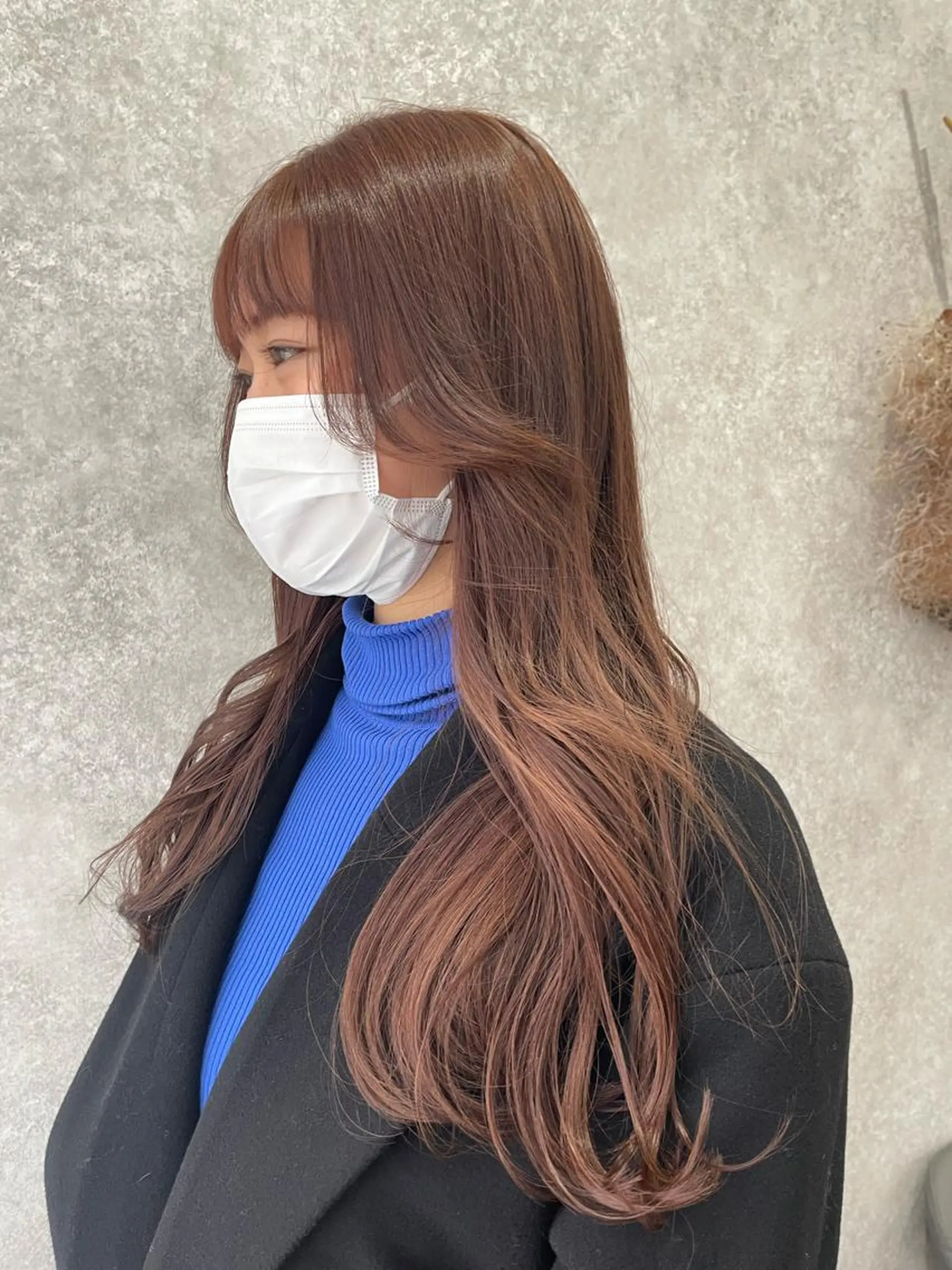 ロング カラー ブラウンカラー オレンジ オレンジブラウン 韓国風ヘア たなか りなのヘアスタイル