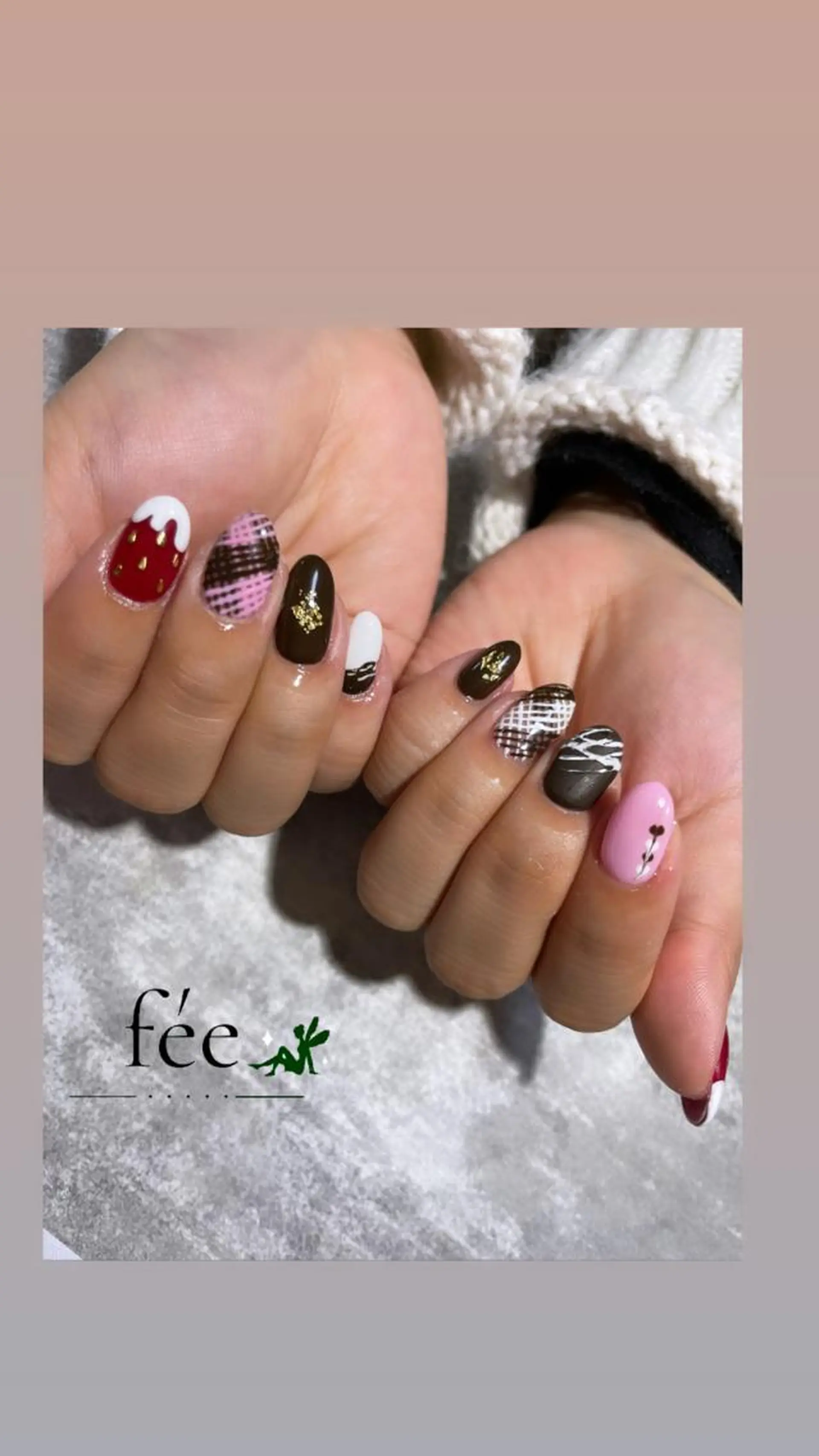 ネイル フットネイル ジェルネイル マグネットネイル ミラーネイル パラジェル nail salon fee（フィー）のネイルデザイン