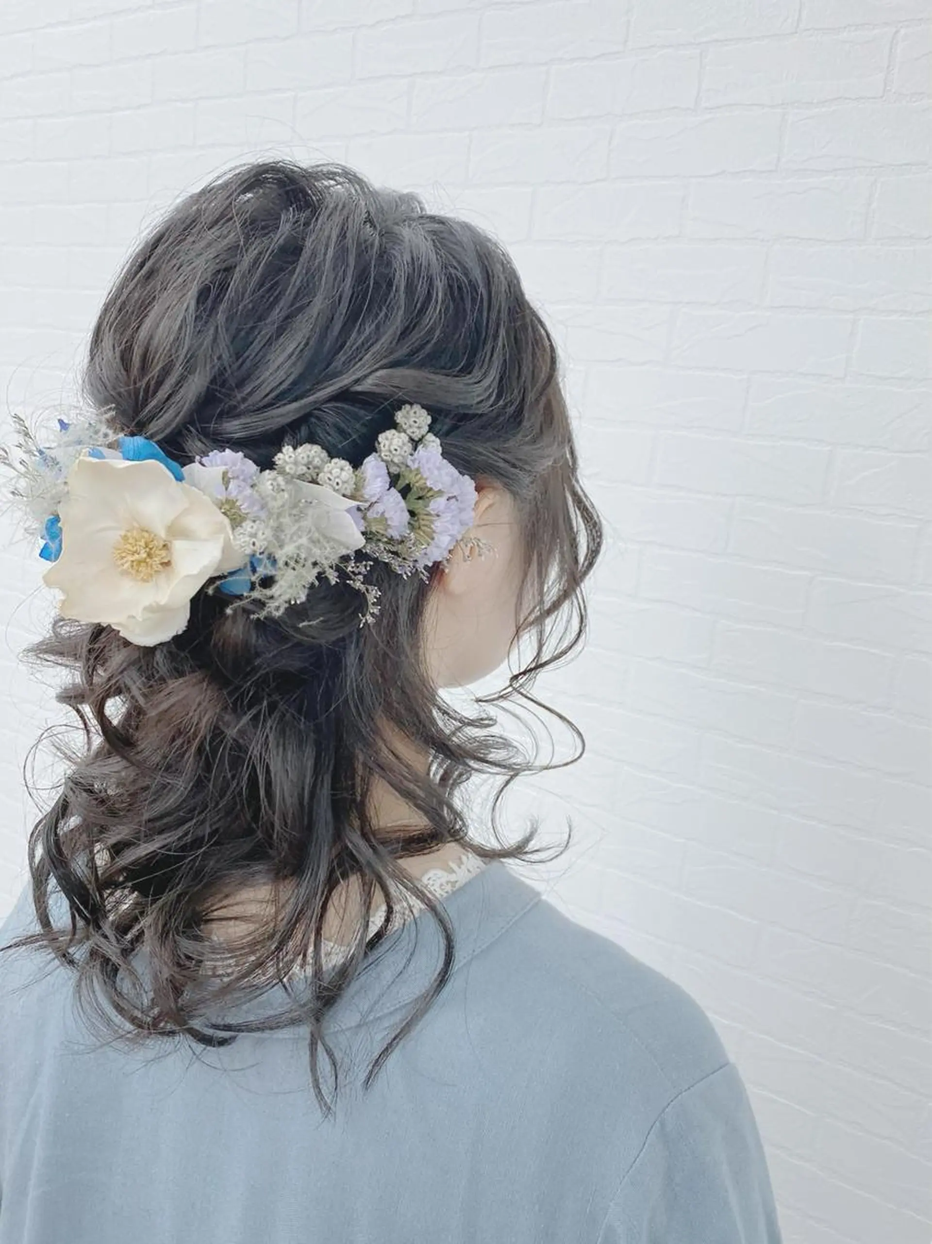 ミディアム ヘアアレンジ ハーフアップ ヘアセット GRANLUSSO 〜グランルッソ駅前店所属・木口 嘉美のヘアスタイル