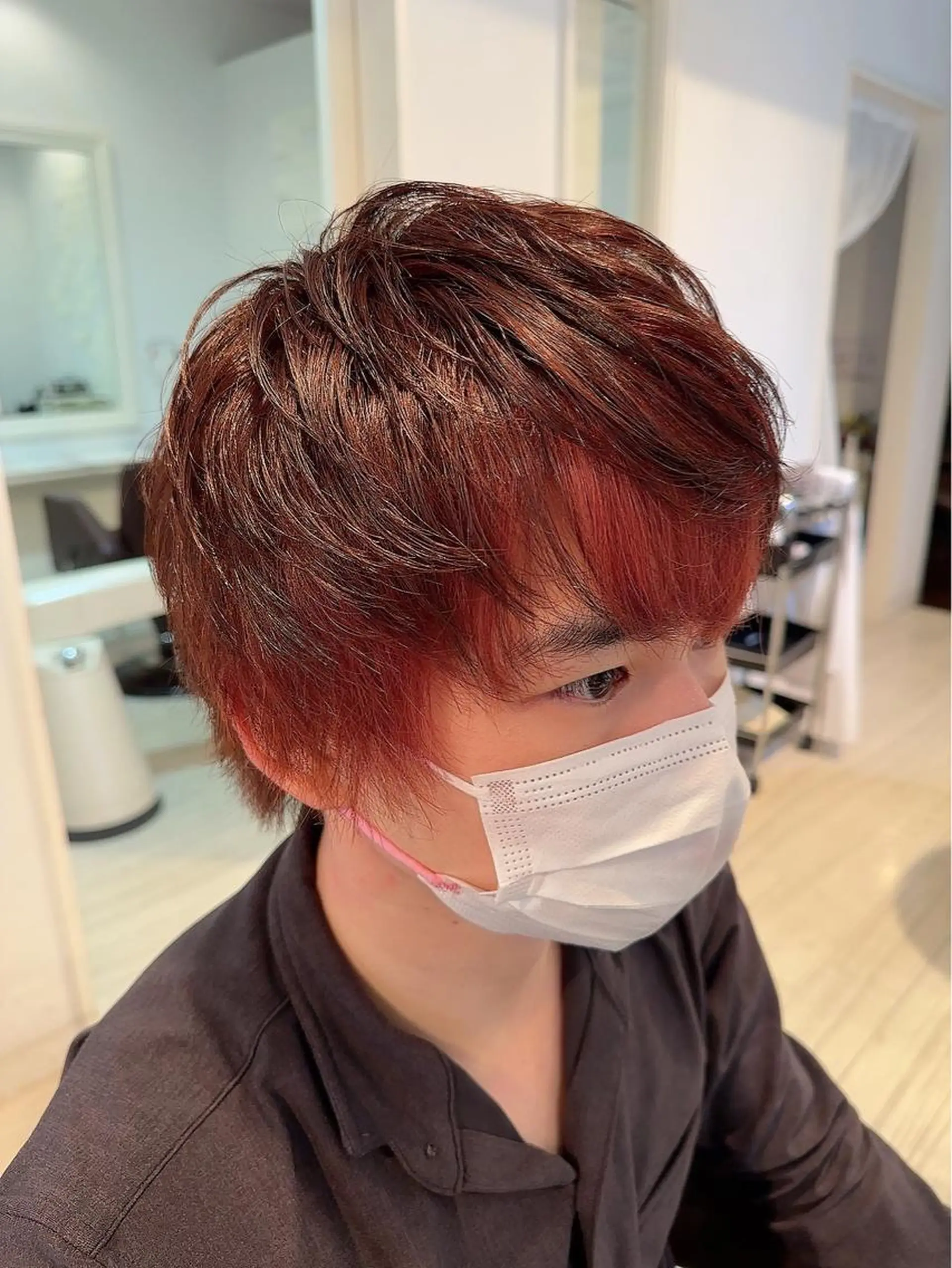 カラー メンズ ヘアカラー 髪質改善&ストレート ‪✂︎‬鈴木青樹のヘアスタイル