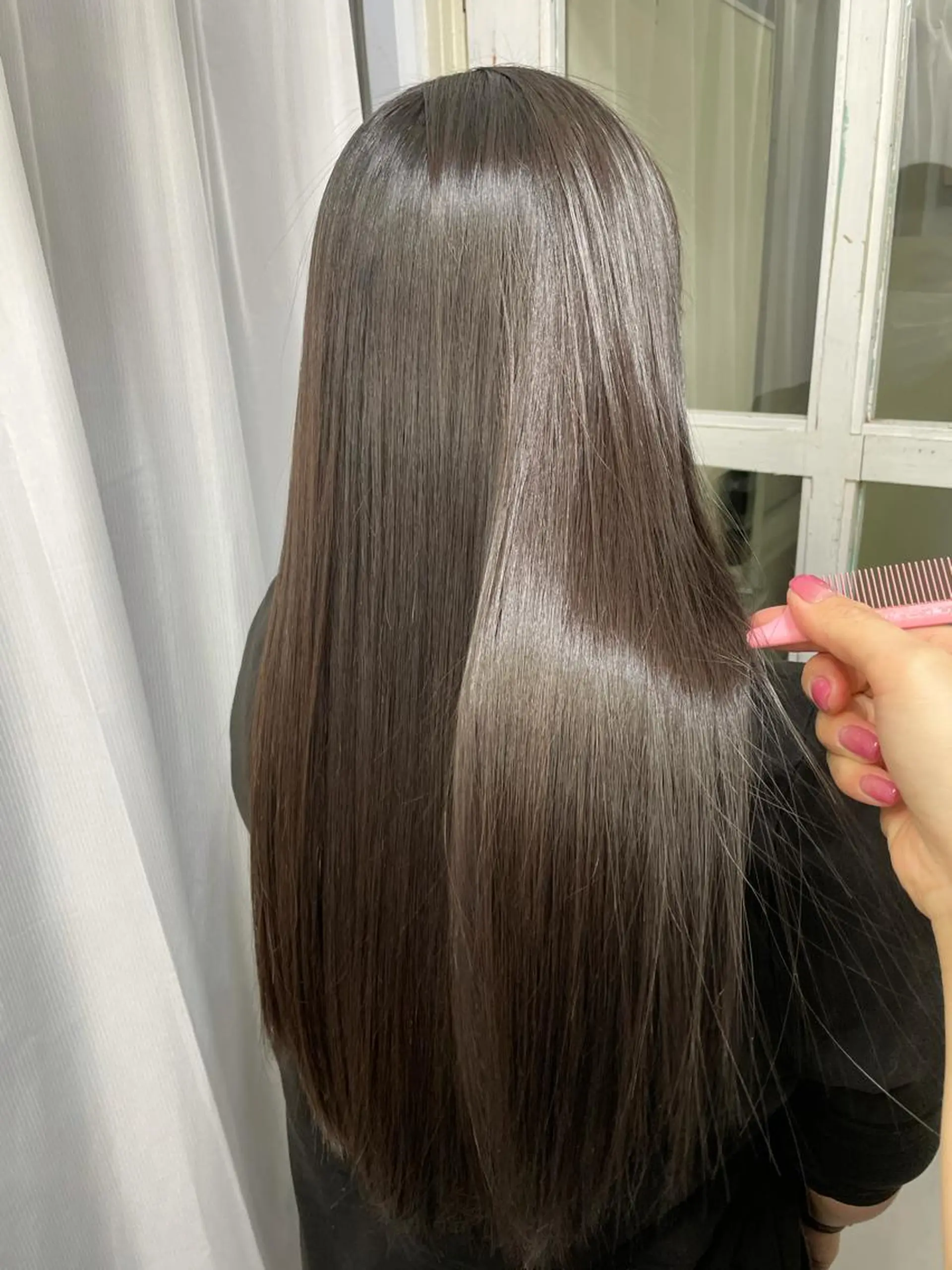 ロング カラー ヘアカラー トリートメント 韓国ヘア🤍髪質改善 🇰🇷AKANEのヘアスタイル