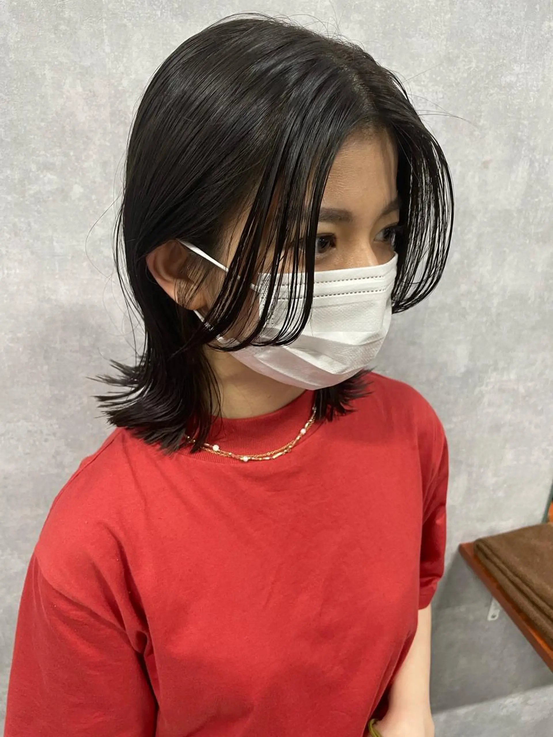 ミディアム 切りっぱなしボブ ショートボブ ミディアムパーマ ミストバング ボブ カット ヘアカラー トリートメント C’LD hair  produce /シールドヘア所属・モテ髪/ボブ/ショー ト/アダチフウトのヘアスタイル