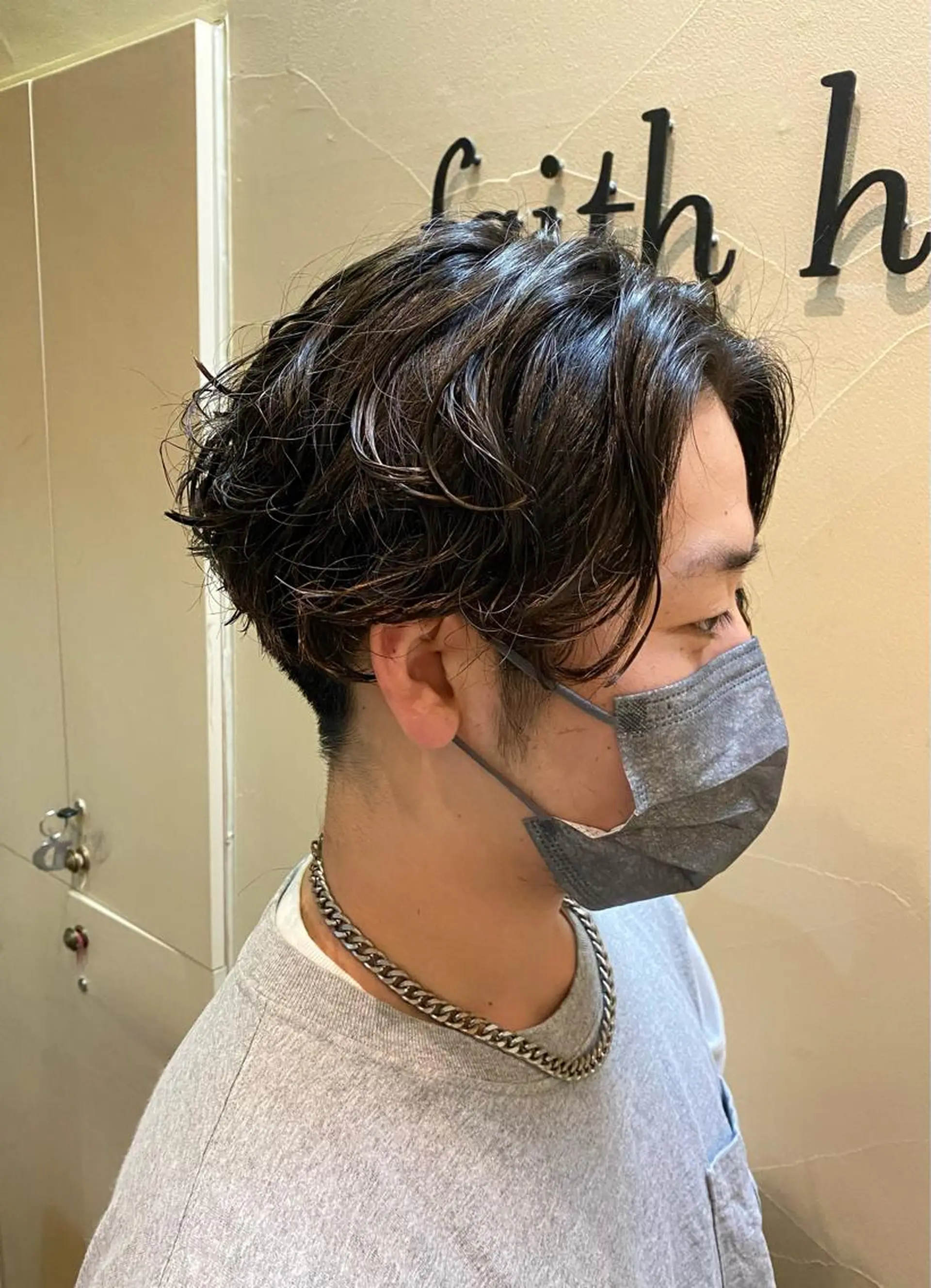 パーマ メンズ メンズパーマ フェイスヘアークリエイション所属・大形 誉のヘアスタイル